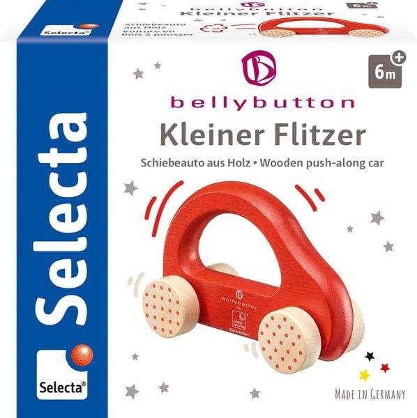 Selecta 64007 - bellybutton, Kleiner Flitzer, Schiebeauto, rot, 10 cm