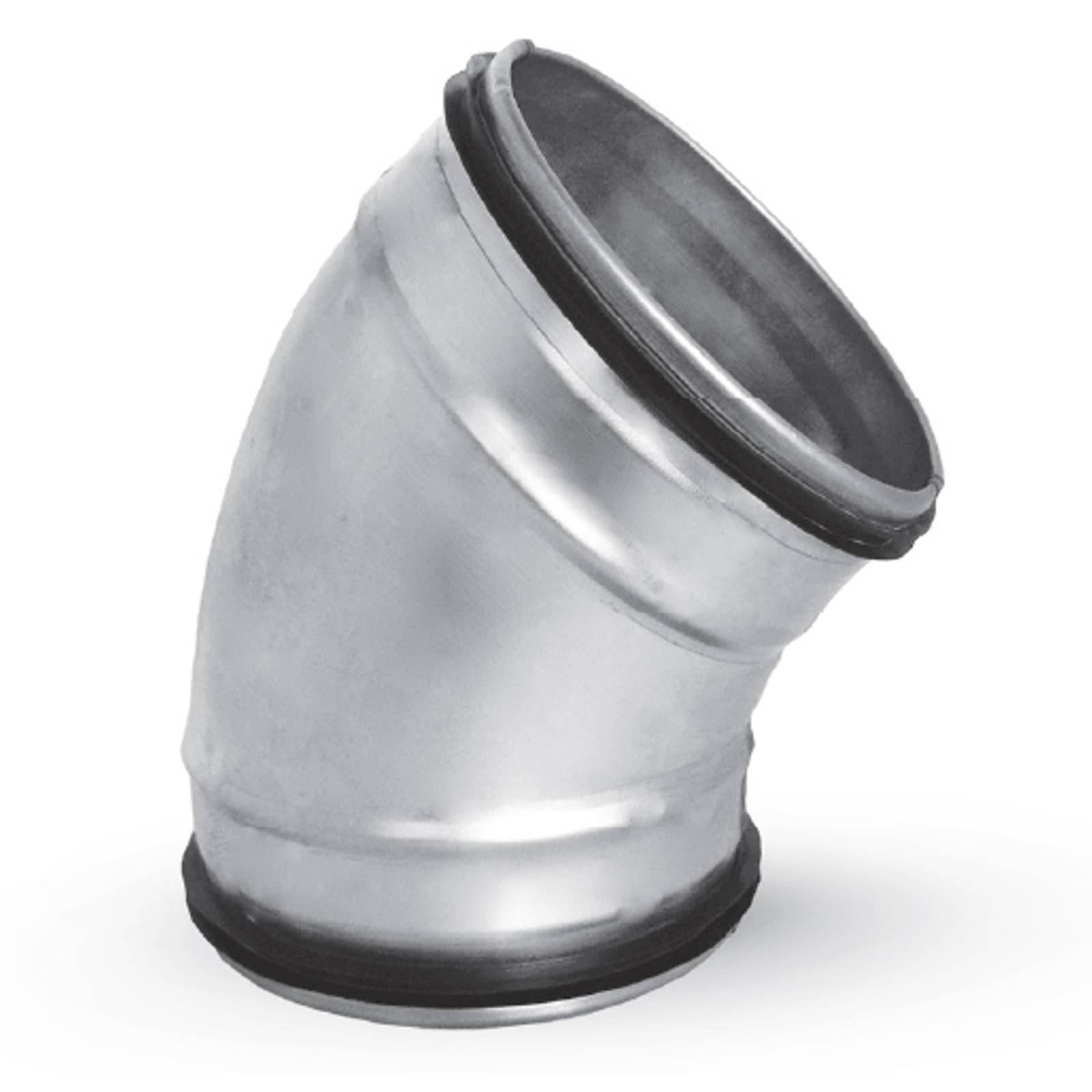 45° Bogen Wickelfalzrohr Lippendichtung Winkel Gummilippe gepresst Ø 200 mm