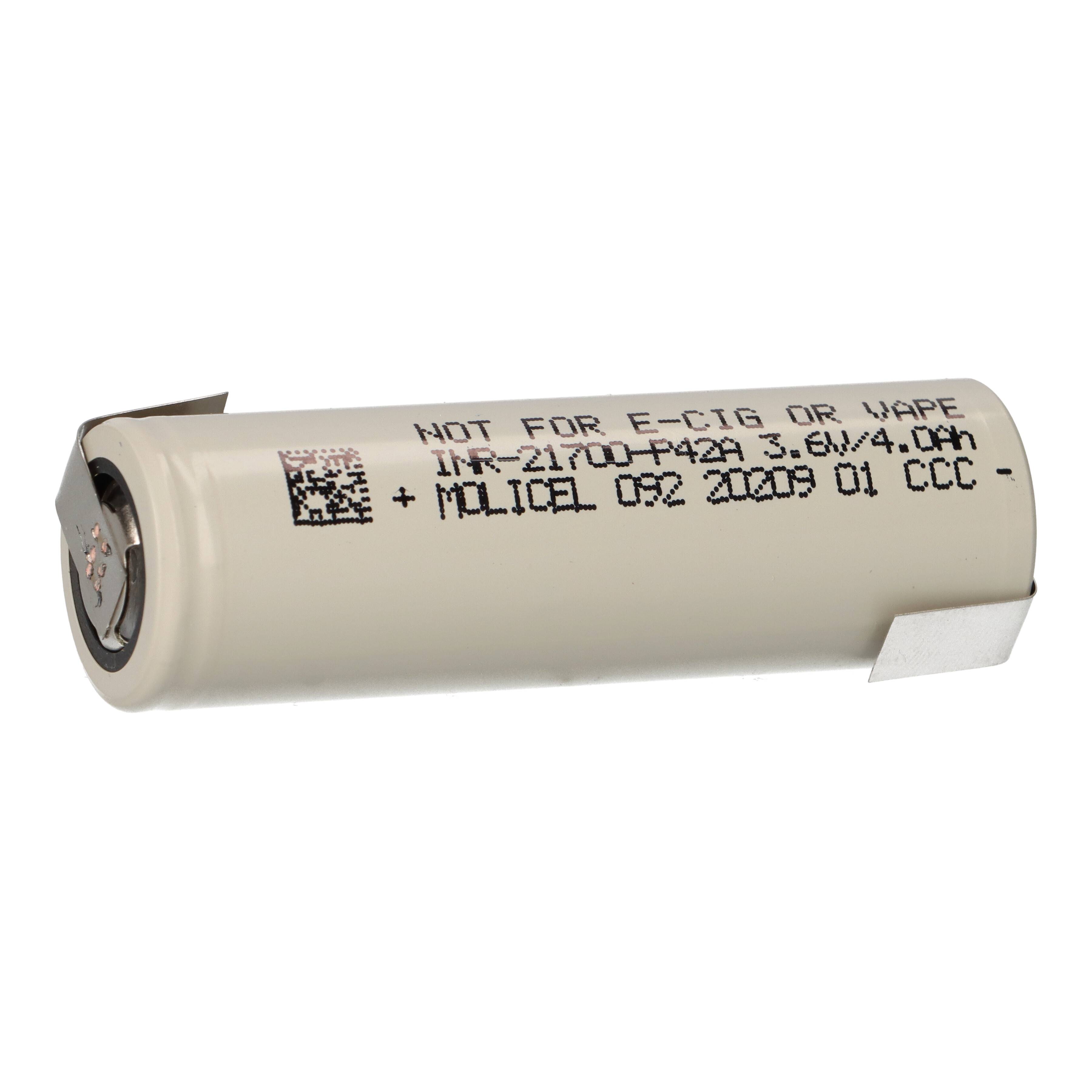 Molicel INR21700-P42A Li-Ion Akku 21700 3,6 V 4.200 mAh – Z-Lötfahne