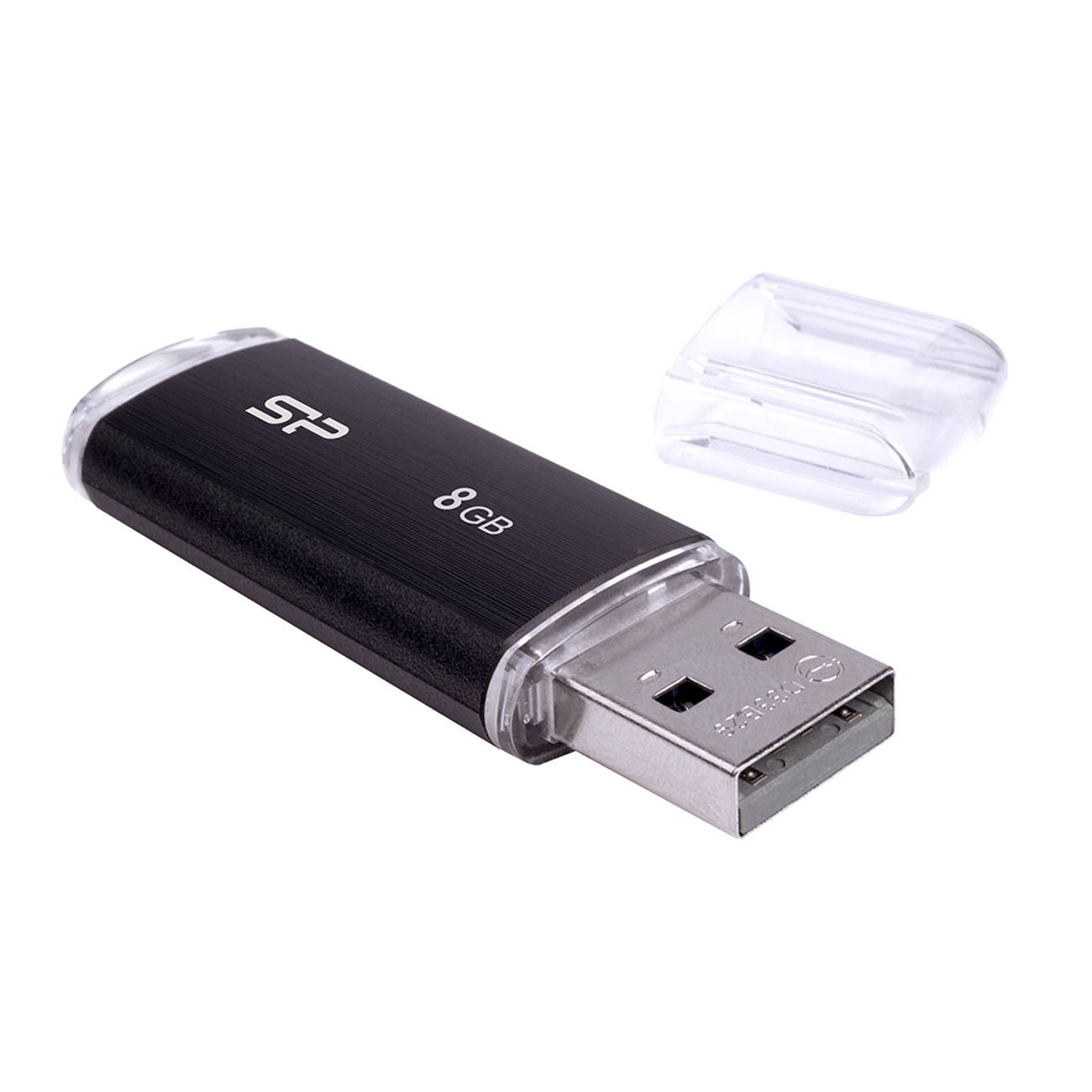 Silicon Power USB-Stick 8GB USB2.0 U02 Plastic Black Eingabe / Ausgabe