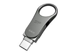 Silicon Power USB-Stick 64GB USB3.0 C80 Silver Type-C Ready Eingabe / Ausgabe
