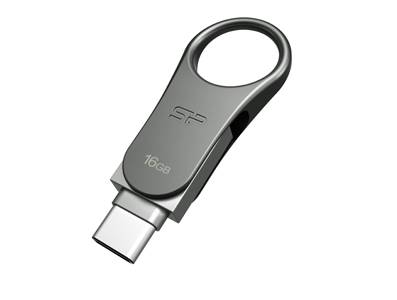 Silicon Power USB-Stick 16GB USB3.0 C80 Silver Type-C Ready Eingabe / Ausgabe