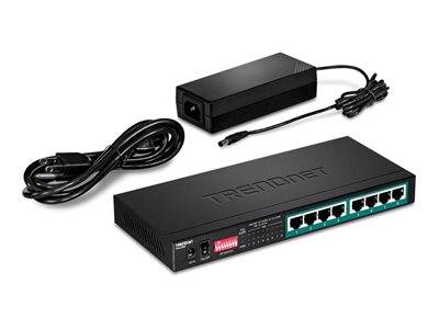 TRENDnet Switch 8-port Gbit PoE+ long range 200m 65W Metal Multimedia-Technik Switche