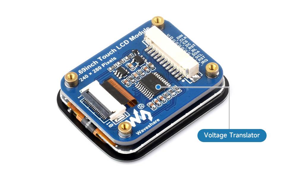 WaveShare 1.69inch Round LCD Display Module 240x280 with Touch panel IPS SPI I2C