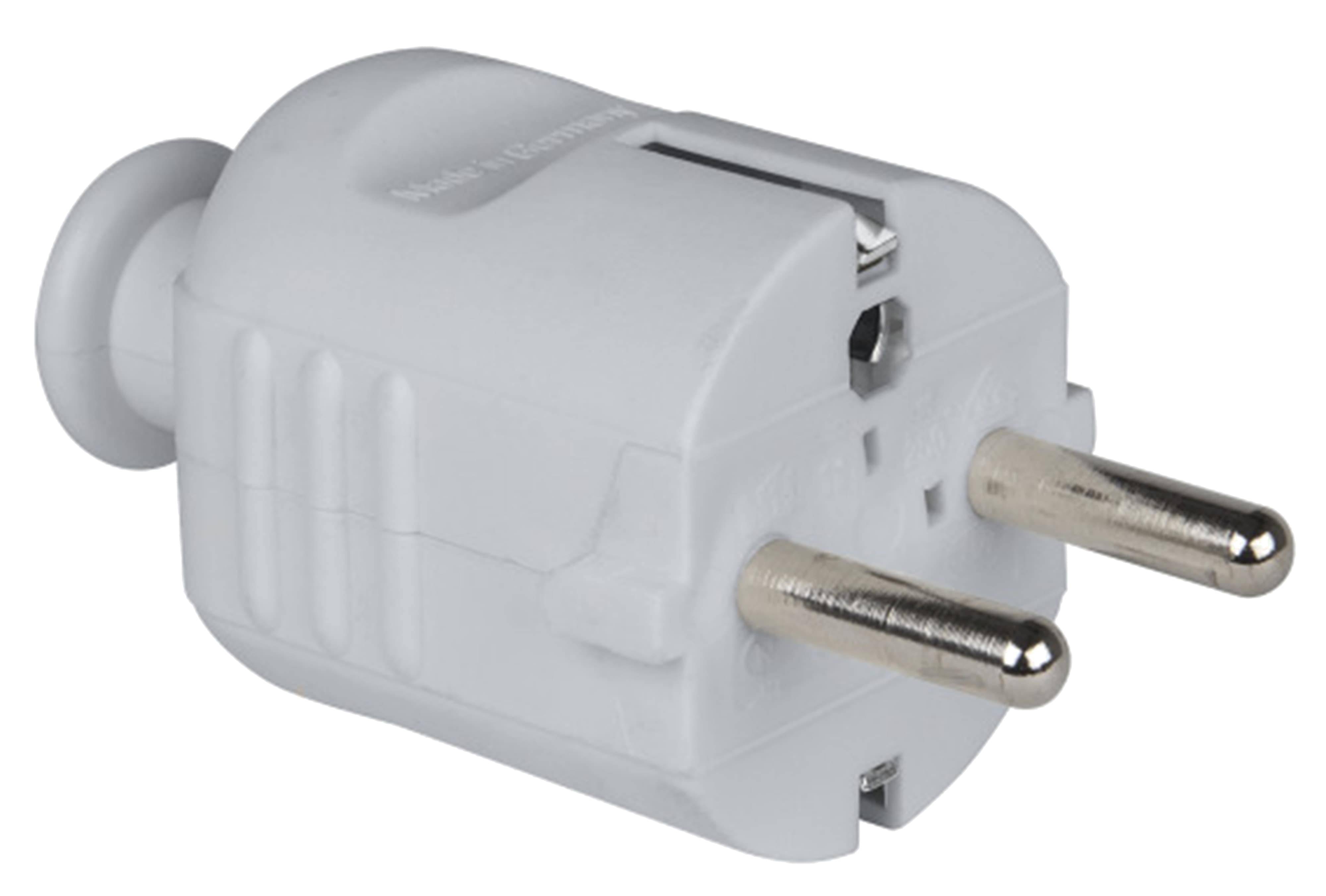 PCE Schutzkontaktstecker PP 2SL, grau