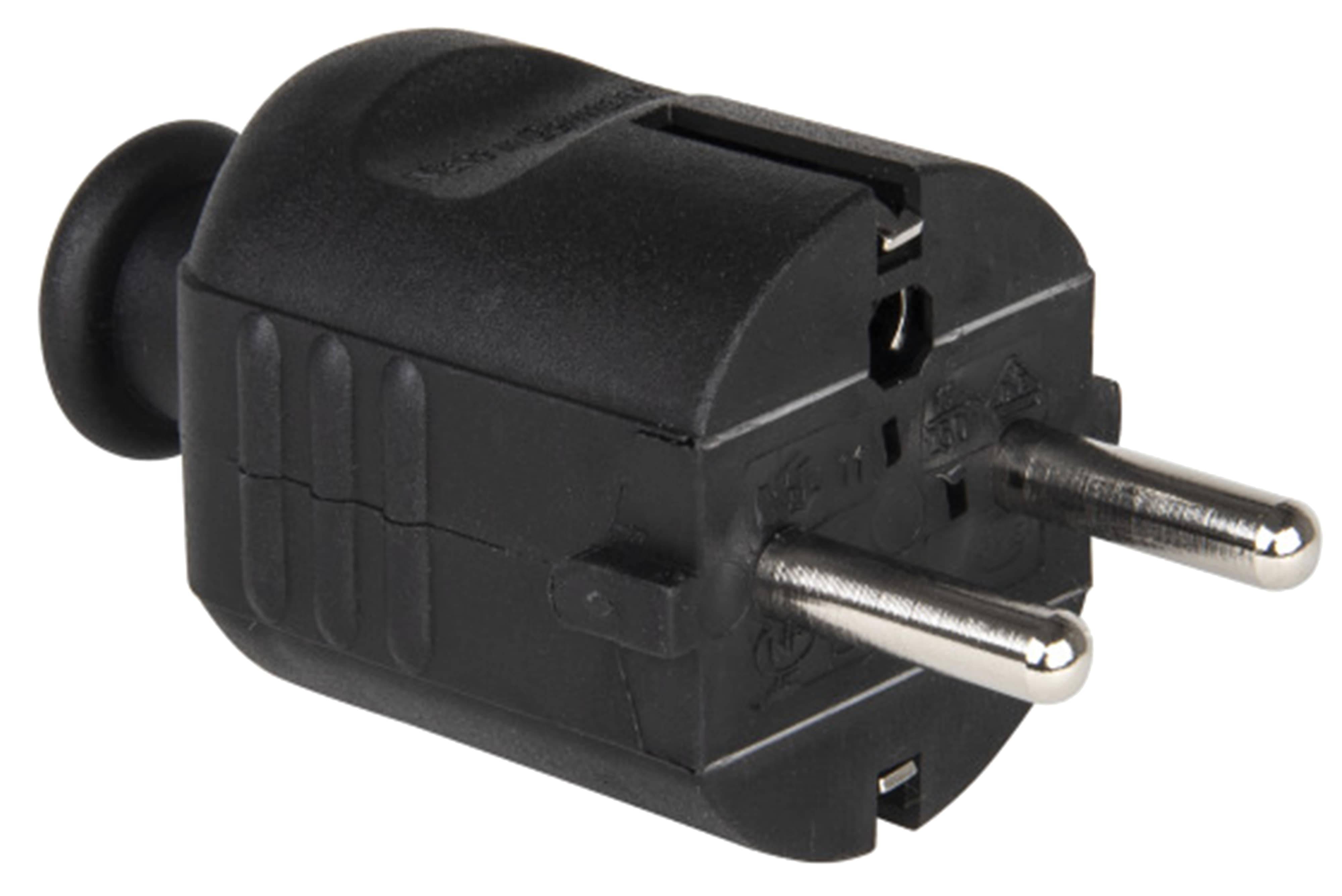 PCE Schutzkontaktstecker PP 2SL, schwarz