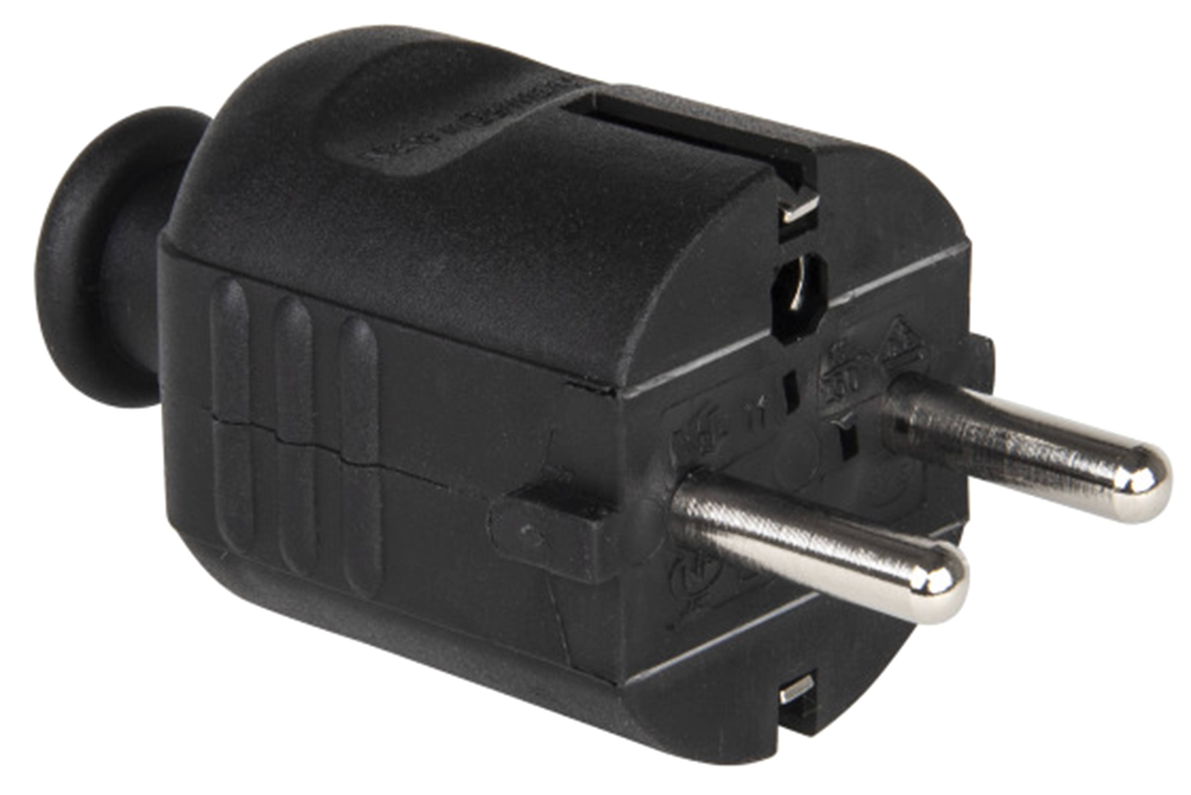 PCE Schutzkontaktstecker PP 2SL, schwarz