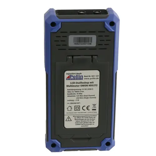 OWON LCD-Oszilloskop mit Multimeter, HDS272, 2-Kanal, 70 MHz OWON LCD-Oszilloskop mit Multimeter, HDS272, 2-Kanal, 70 MHz