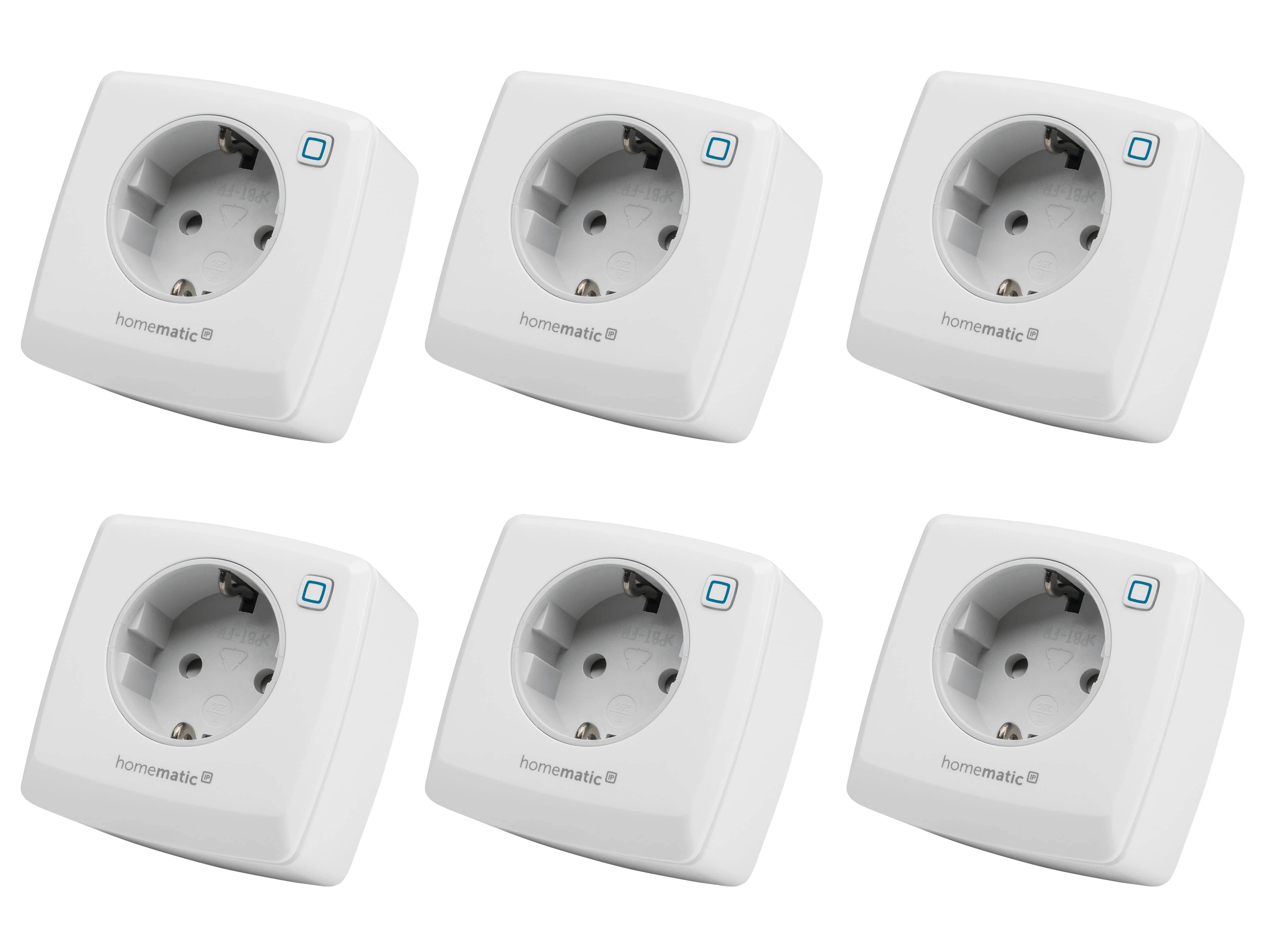 HOMEMATIC IP 157338A0, Schaltsteckdose, 6 Stück