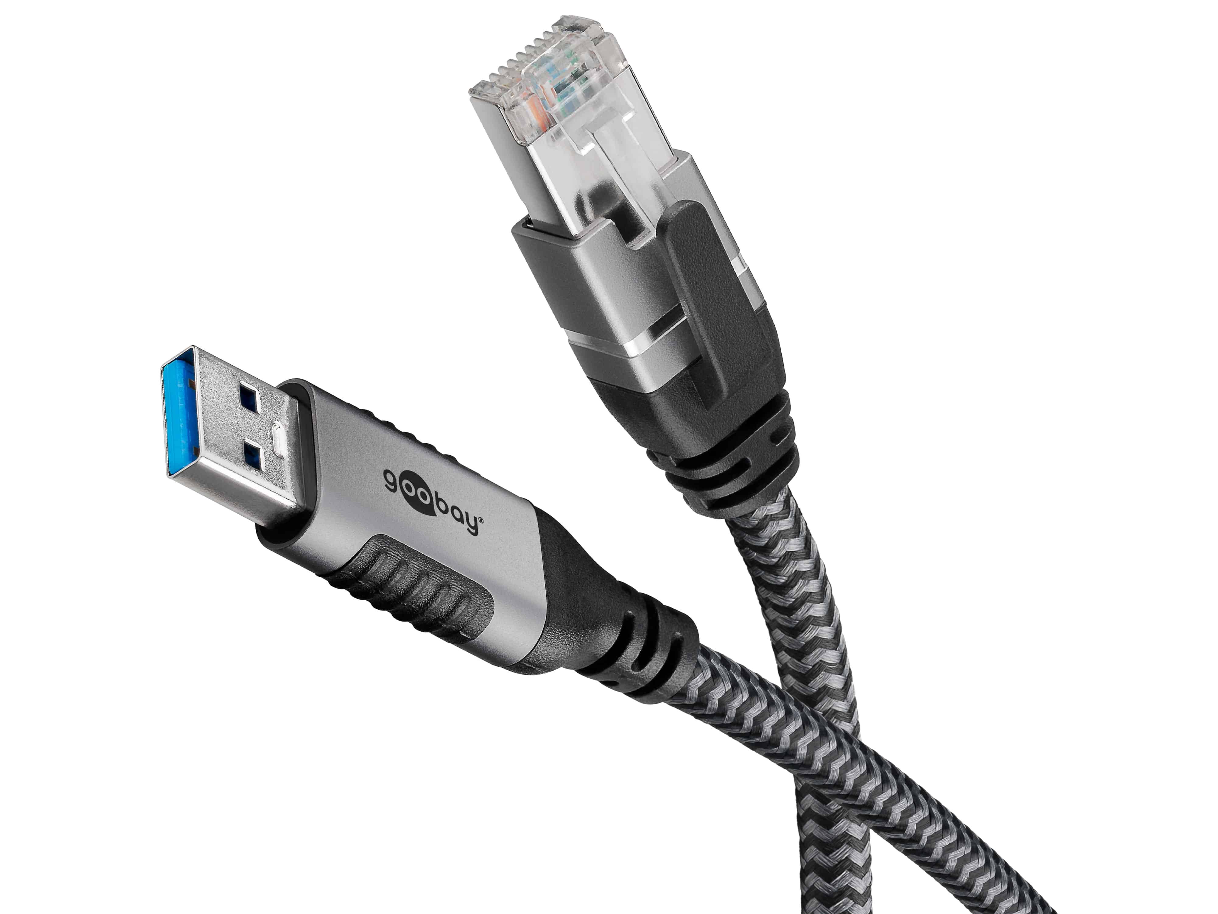 GOOBAY Ethernet-Kabel CAT6 USB-A 3.0 auf RJ45, 1m