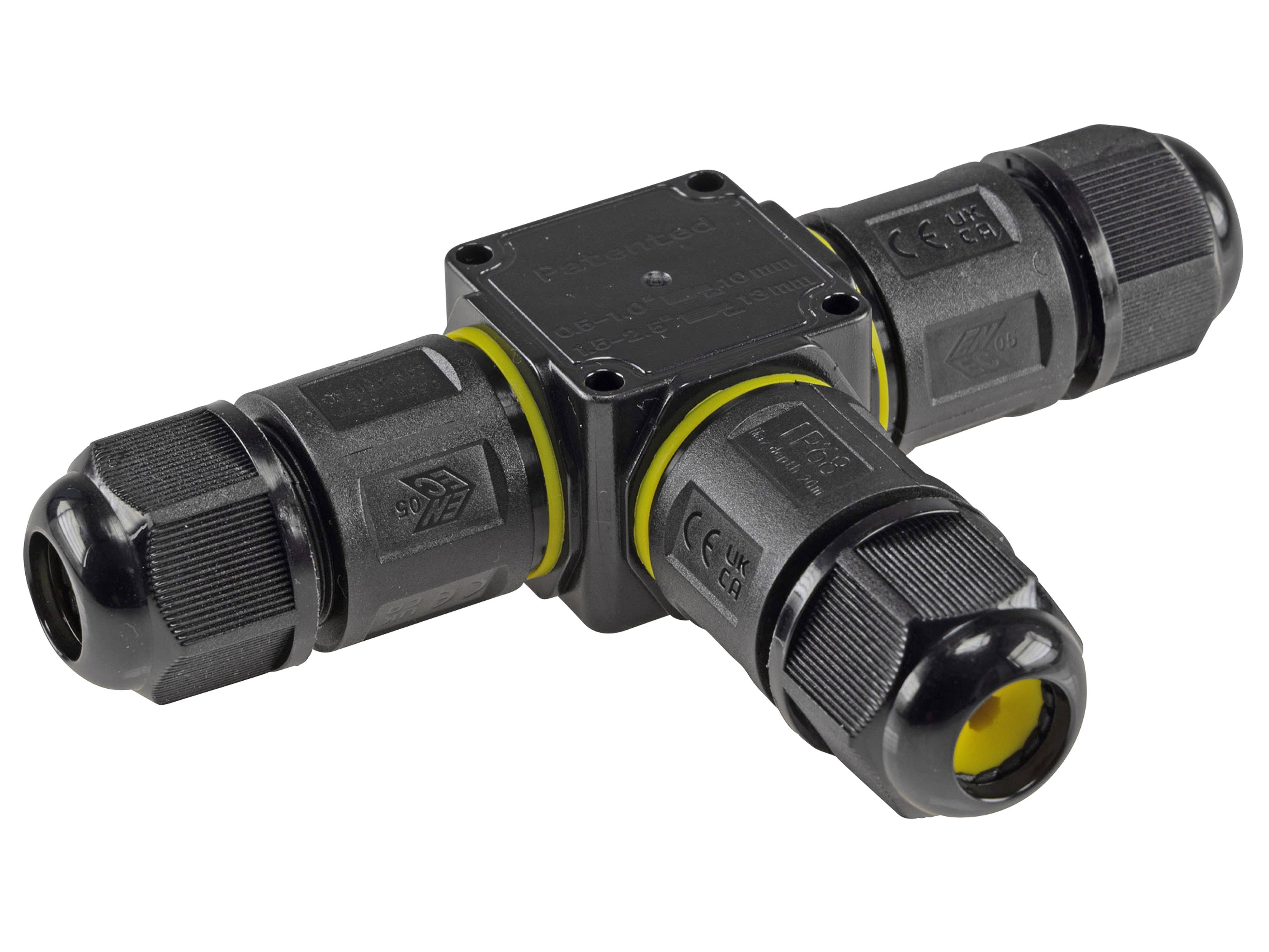 CHILITEC Kabelverbinder, T-Form, 3-polig, Klemmanschluss, IP68