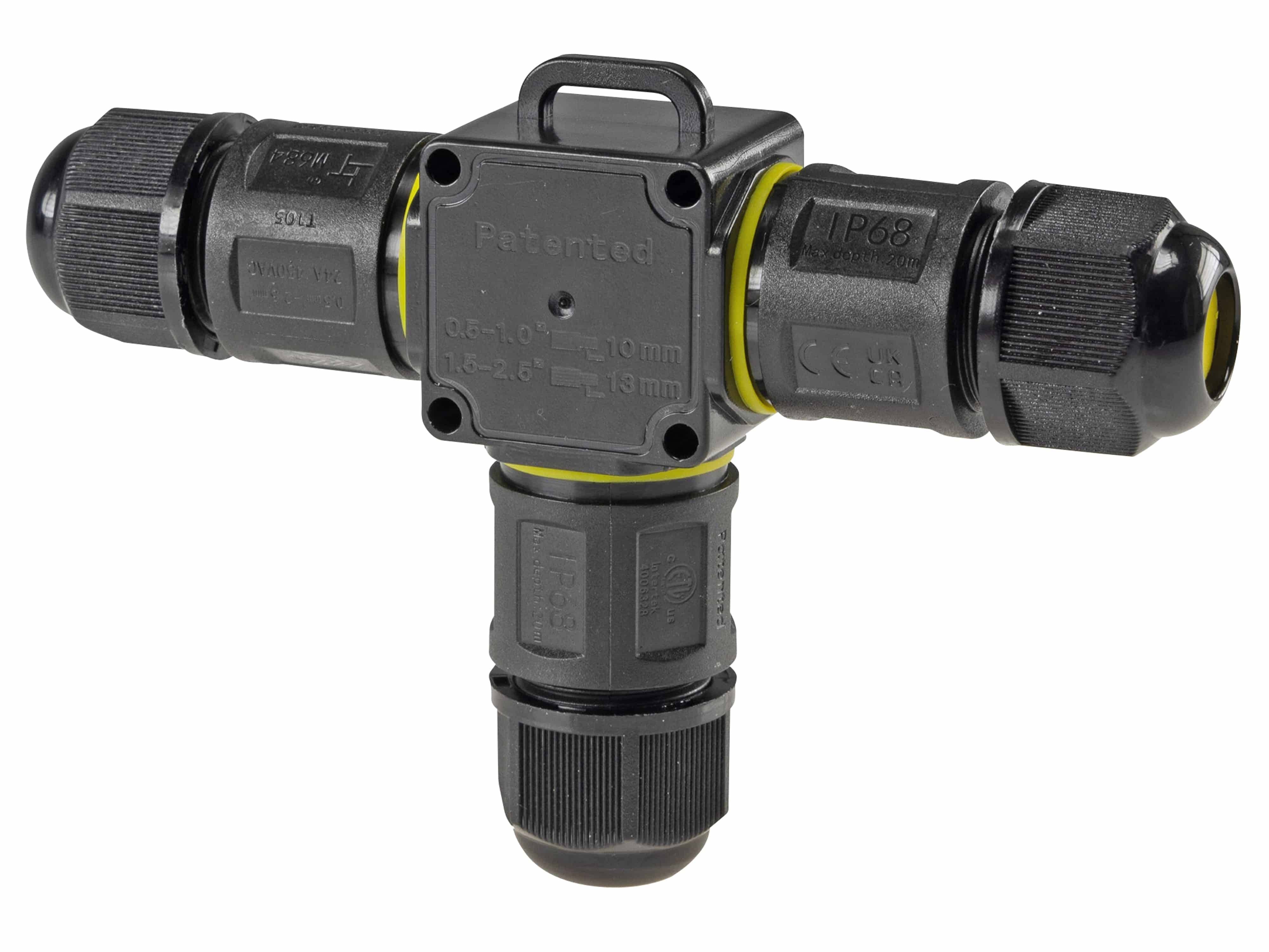 CHILITEC Kabelverbinder, T-Form, 3-polig, Klemmanschluss, IP68