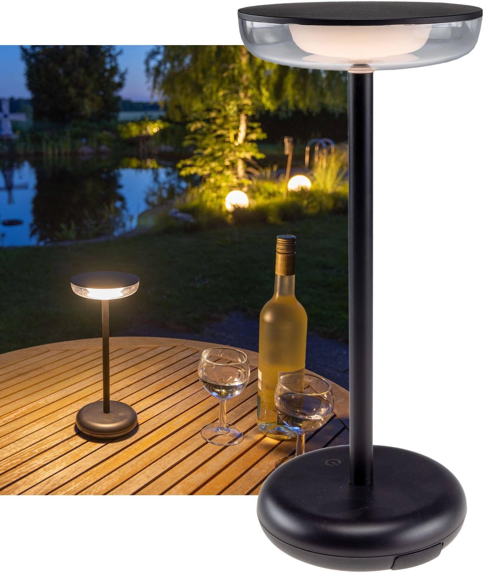 CHILITEC LED Akku Tischleuchte Foco Luz, 2900K, dimmbar, schwarz