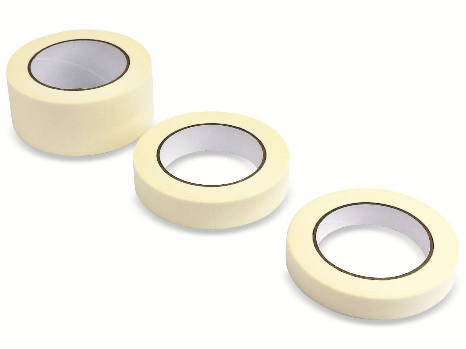 KINZO Abdeck-Klebeband-Set 3-teilig, 19/25/50 mm x 50 m