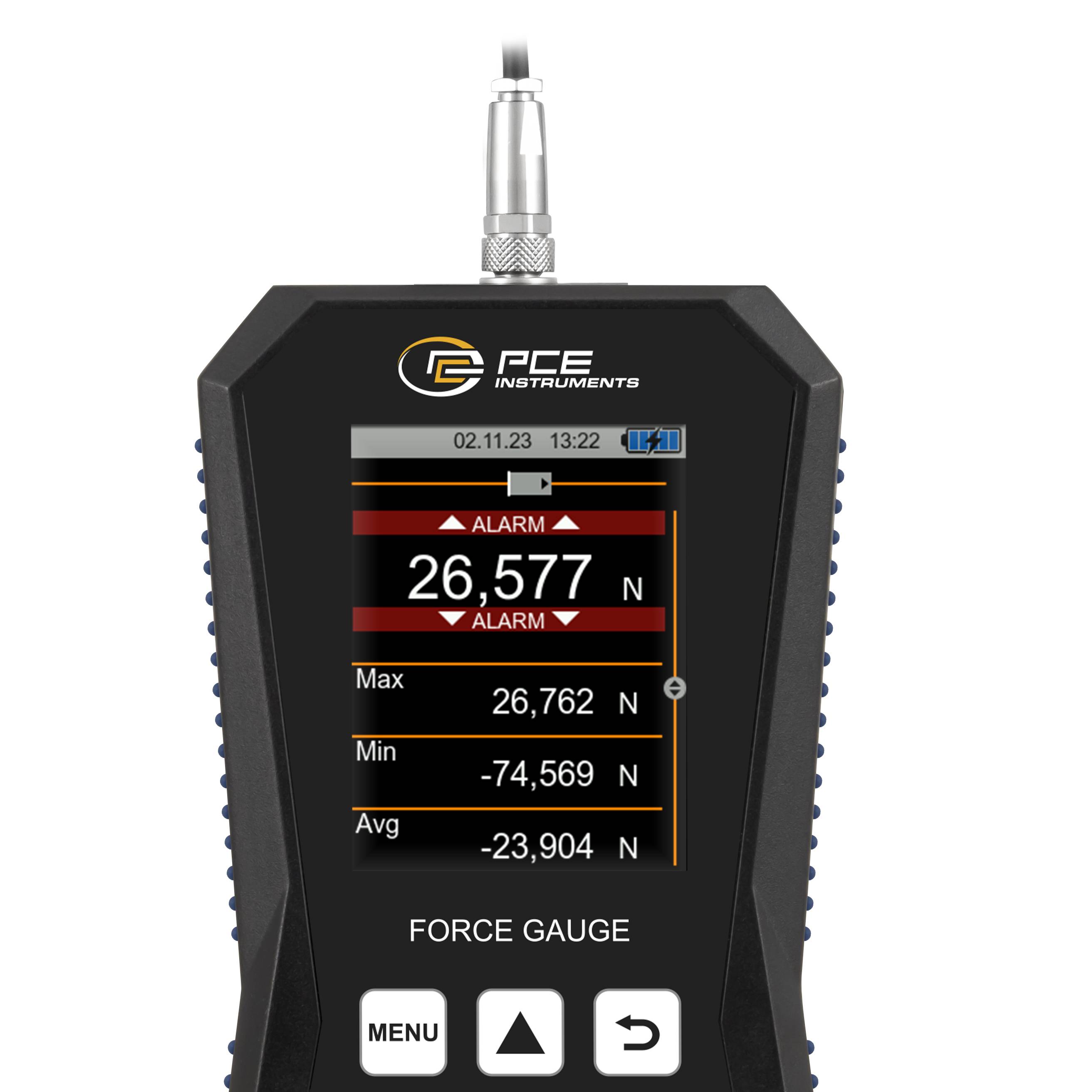 PCE Instruments Kraftmessgerät PCE-DFG 20K X-ICA inkl. ISO-Zertifikat |20kN |7.200Hz |Genau ±0,05% F.S. |Speicher |IP52