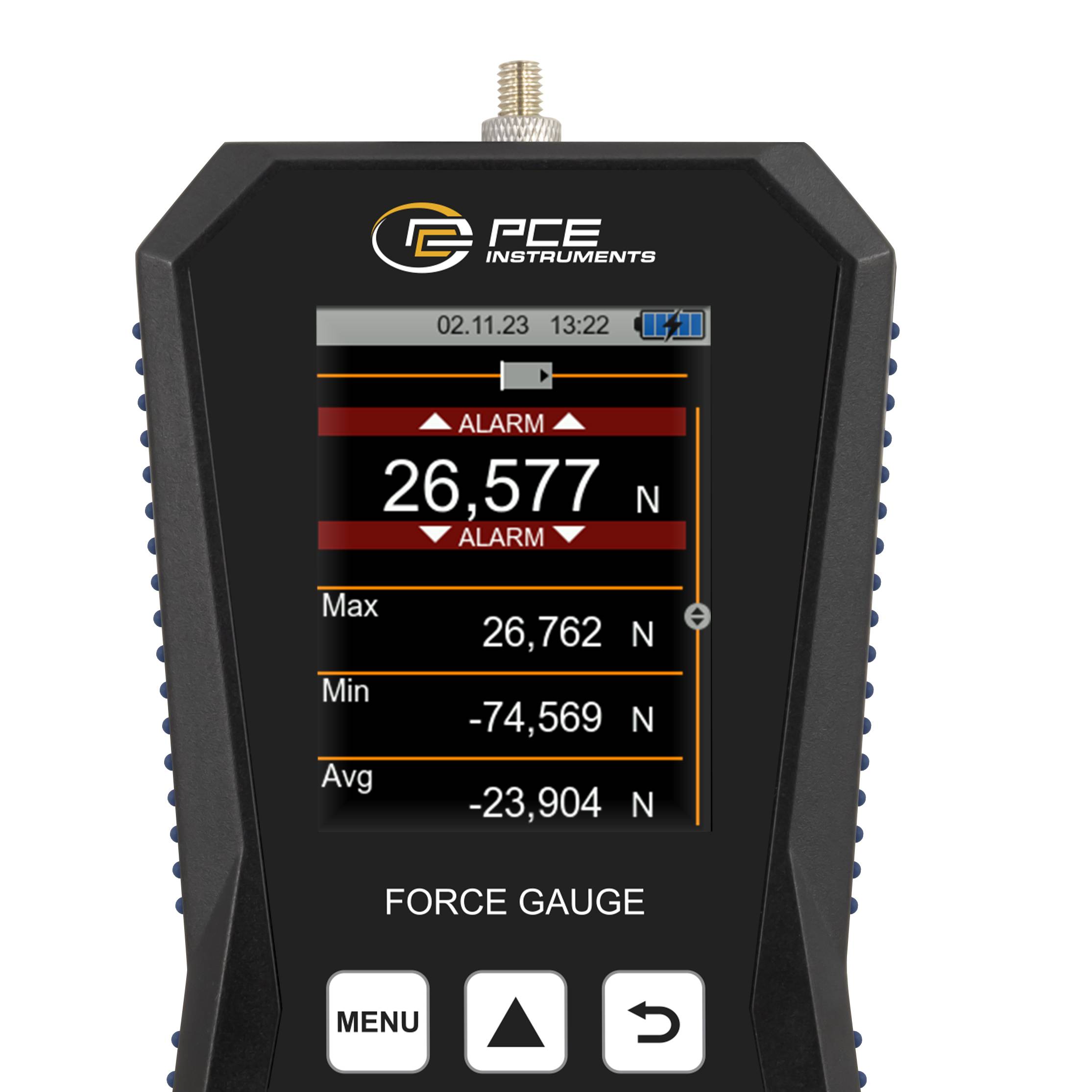 PCE Instruments Kraftmessgerät PCE-DFG 5 X |5 N |7.200 Hz |Genau ±0,05 % F.S. |Speicher |Software |Kalibriererinnerung