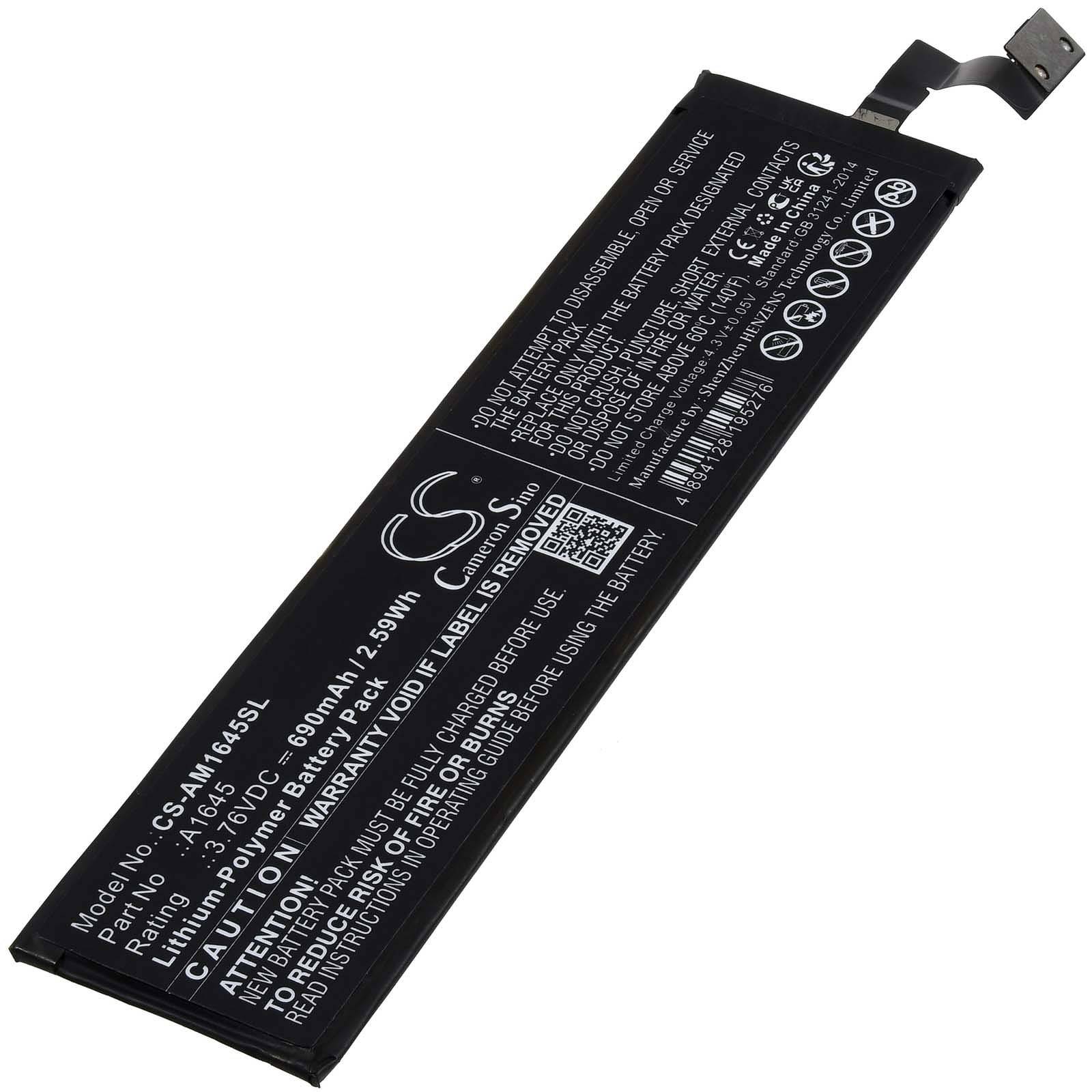 Powery Akku für Apple Magic Keyboard 2 Tastatur, 3,76V, Li-Polymer