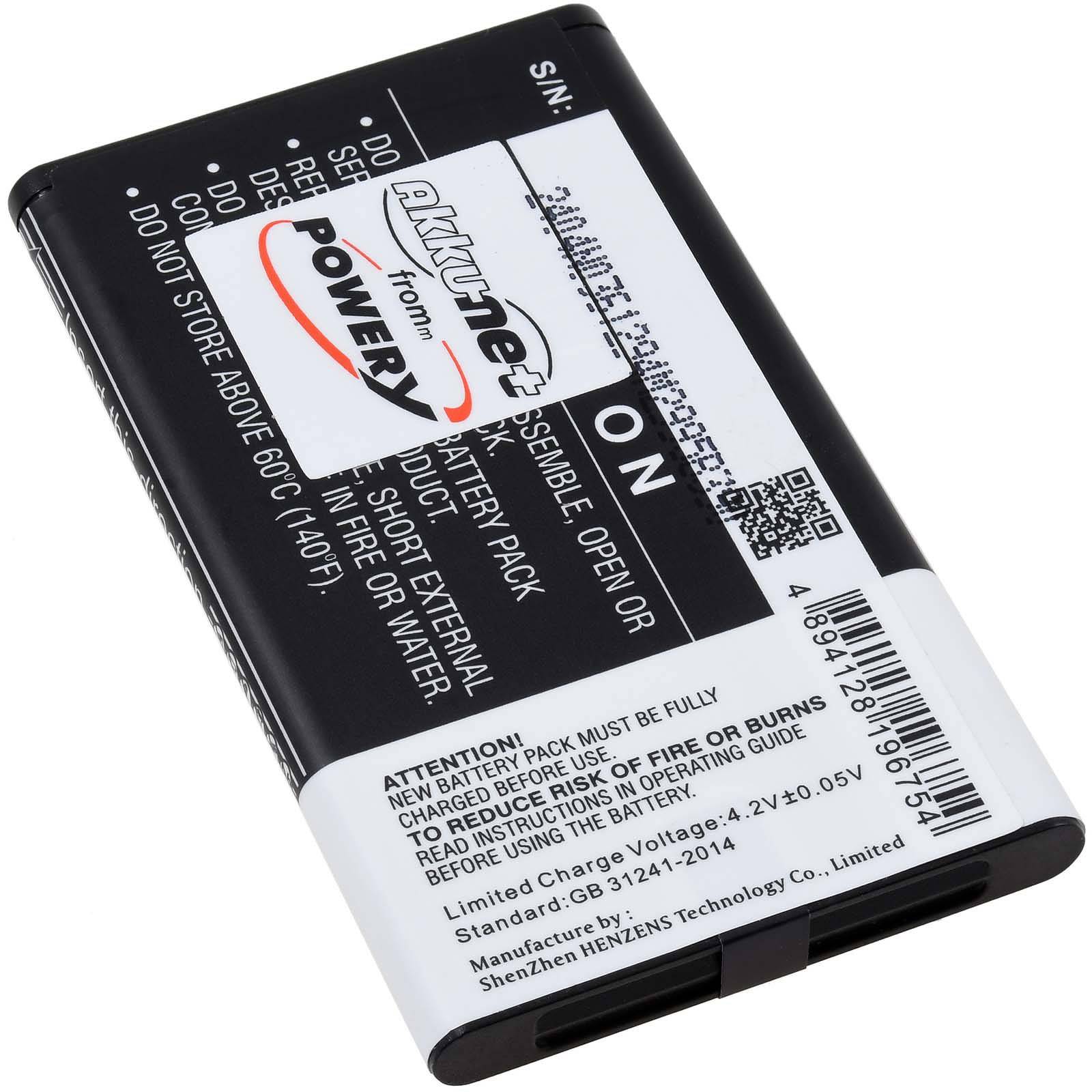 Powery Akku für Nokia 105 2023 Handy, 3,7V, Li-Ion