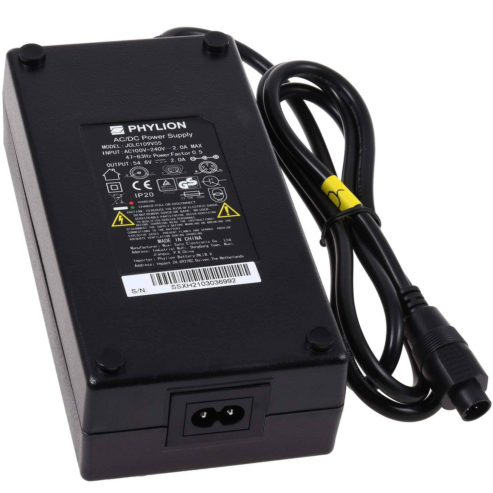 Ladegerät für Phylion Akku Joycube SF-06/Wall-ES 48V 2A 5-poliger Rundstecker, 54V
