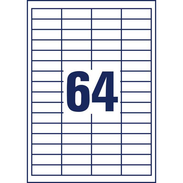Etikett 48,5X1mm A4 ILC weiß 30 Blatt 1920 Etiketten