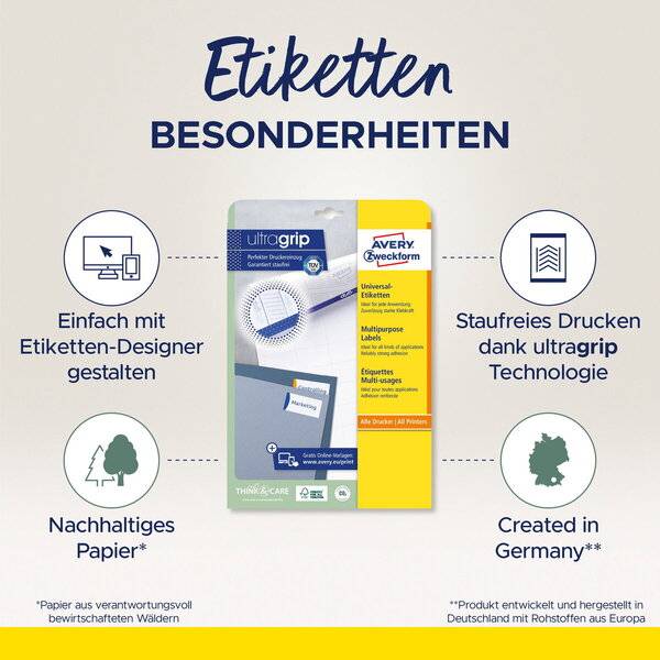 Etikett 48,5X1mm A4 ILC weiß 30 Blatt 1920 Etiketten