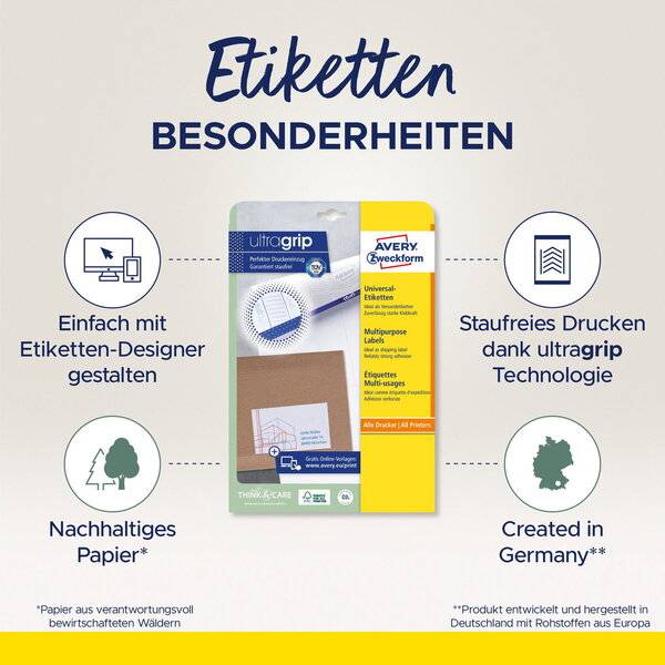 Etikett 105X74mm A4 ILC weiß 30 Blatt 240 Etiketten permanent