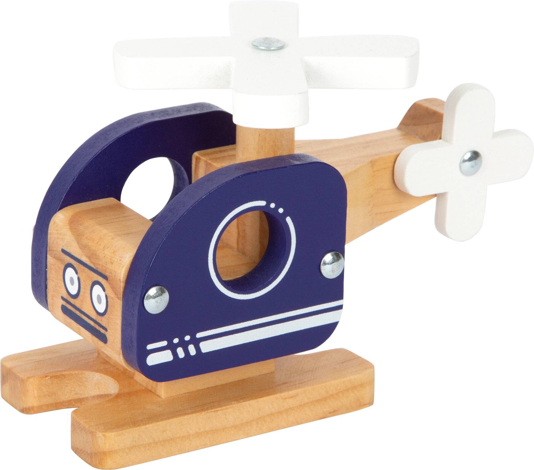 small foot Hubschrauber aus Holz, mit beweglichen Rotorblätter, Spielfahrzeug für Kinder, ab 18 Monaten, 12287