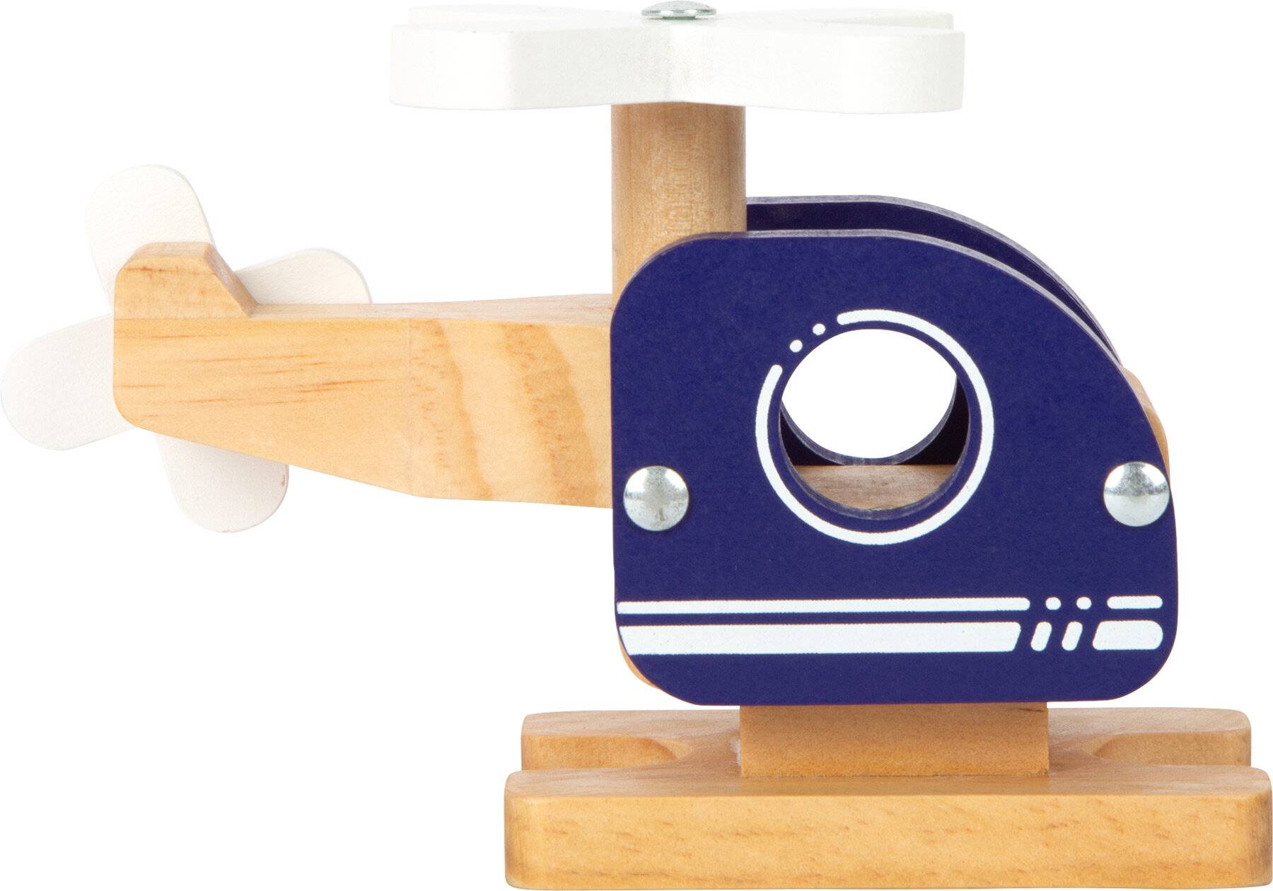 small foot Hubschrauber aus Holz, mit beweglichen Rotorblätter, Spielfahrzeug für Kinder, ab 18 Monaten, 12287