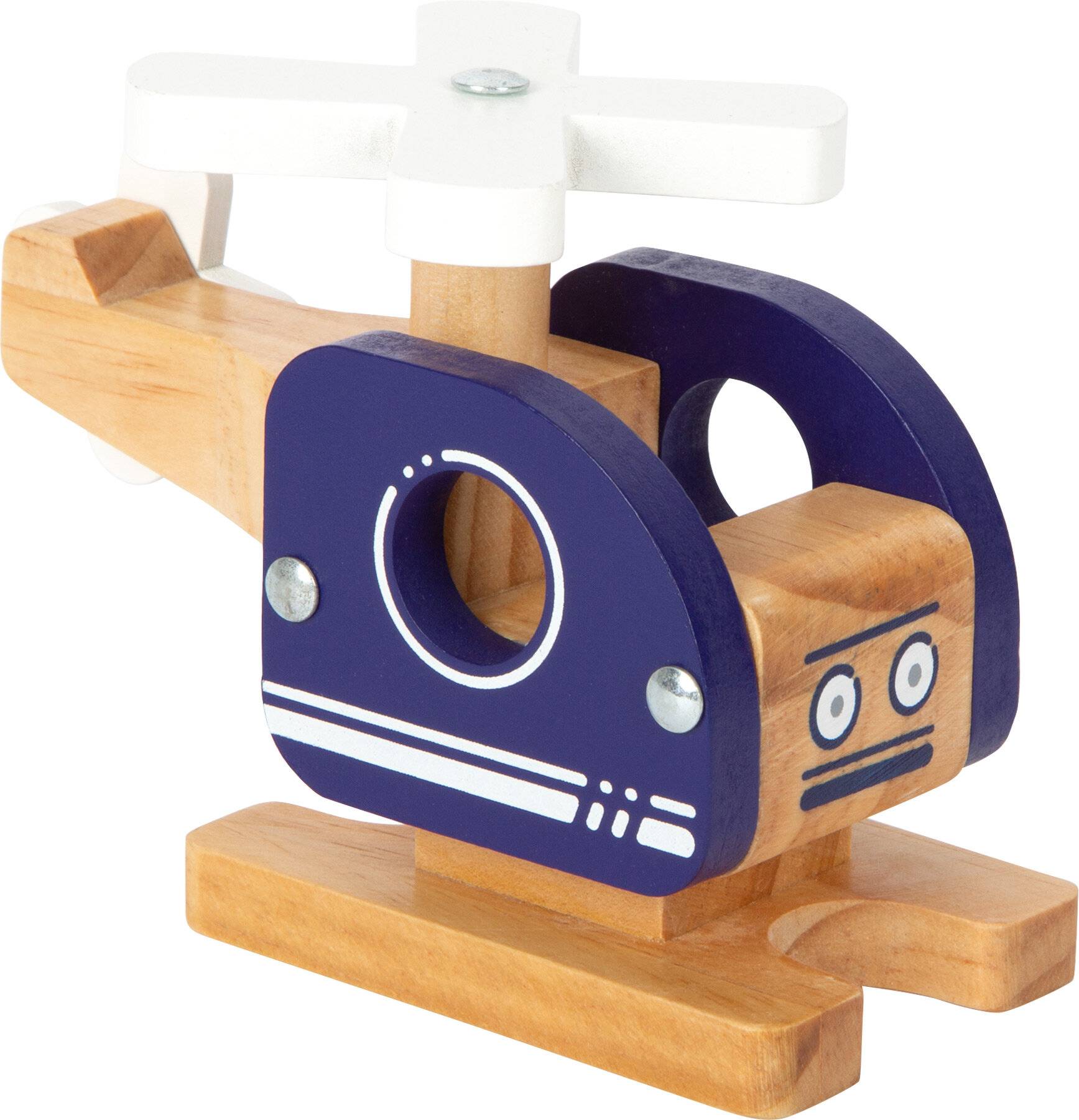small foot Hubschrauber aus Holz, mit beweglichen Rotorblätter, Spielfahrzeug für Kinder, ab 18 Monaten, 12287