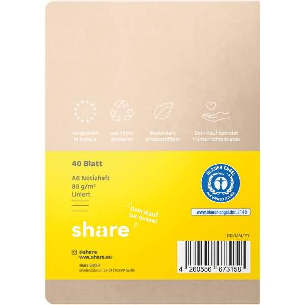 Notizheft 4-0015005 A6 liniert gelb