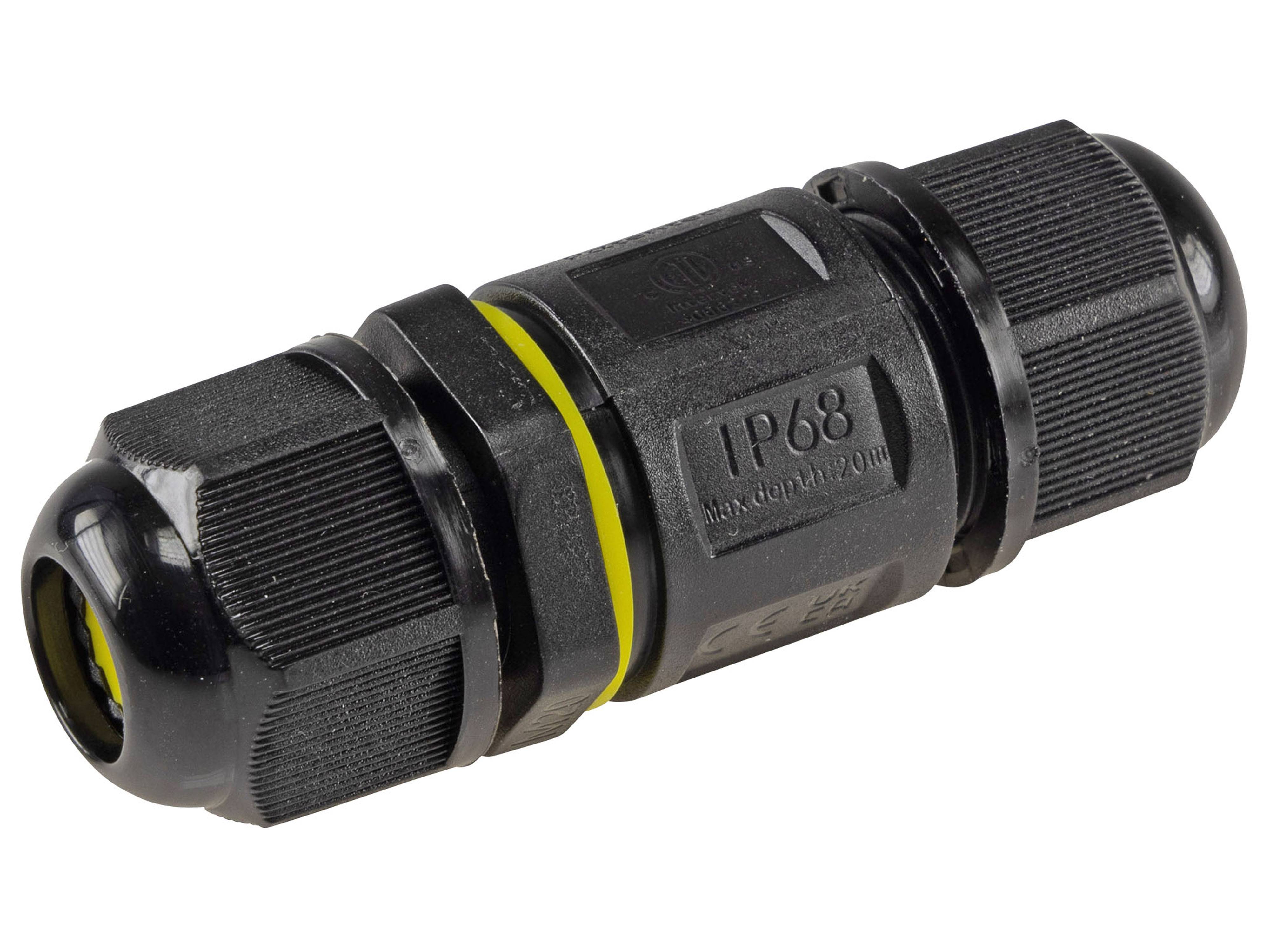 CHILITEC Kabelverbinder, 3-polig, Schraubanschluss, IP68