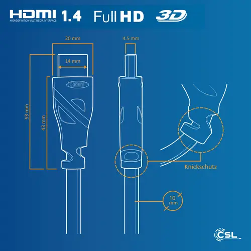 CSL 8k HDMI Kabel 2.1, 4K Ultra HD, UHD, Full HD, 3D, ARC, High Speed mit Ethernet, HDMI Typ A - 10m CSL 8k HDMI Kabel 2.1, 4K Ultra HD, UHD, Full HD, 3D, ARC, High Speed mit Ethernet, HDMI Typ A - 10m