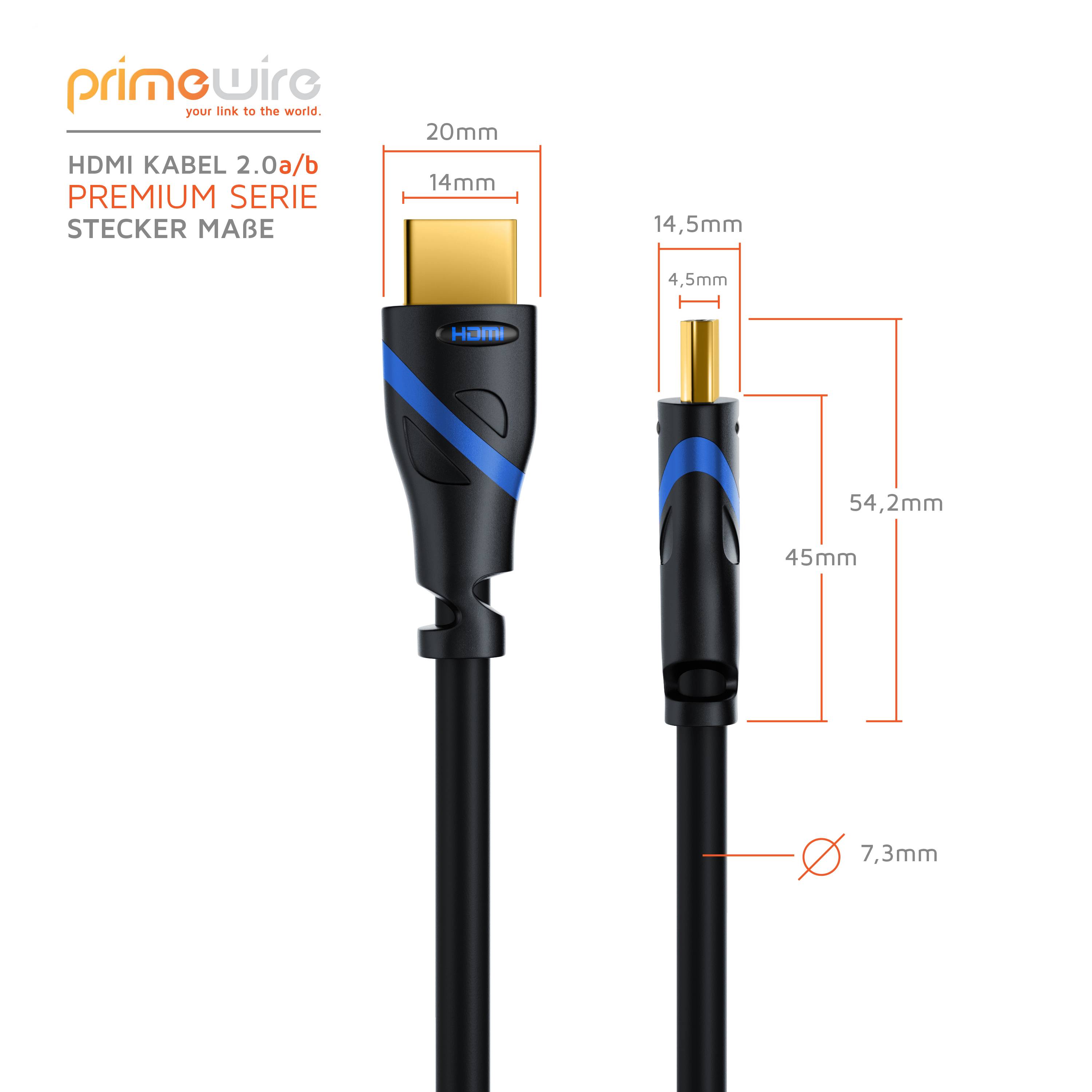 Primewire 8k HDMI-Kabel 2.1, Ultra HD Highspeed 4K 60Hz, Full HD, 3D, ARC, 18 GBit/s, HDMI Typ A - 7,5m