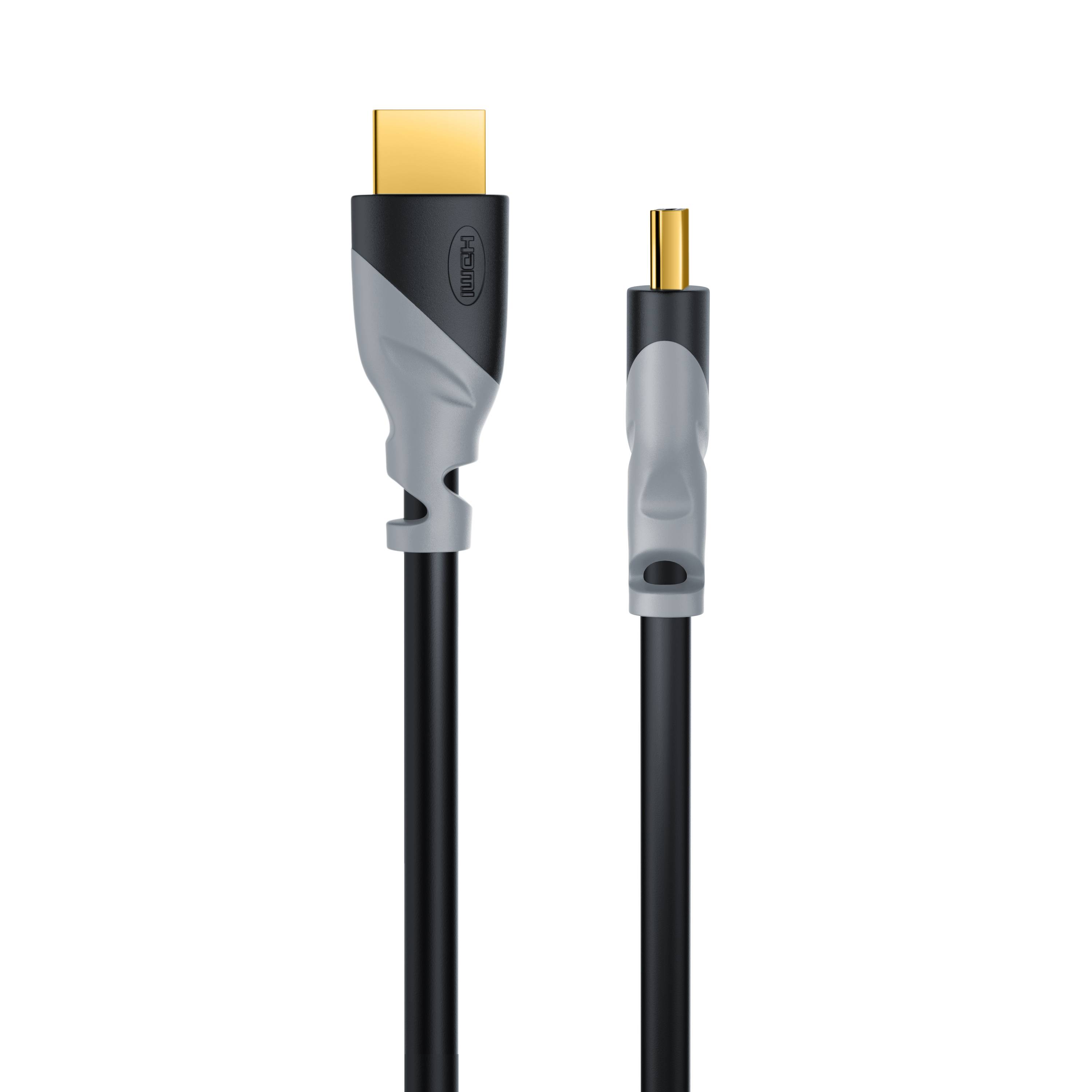 CSL HDMI-Kabel 2.0b, 4K UHD, Full HD, 3D, 3-fach geschirmt, High Speed mit Ethernet, HDMI Typ A - 15m