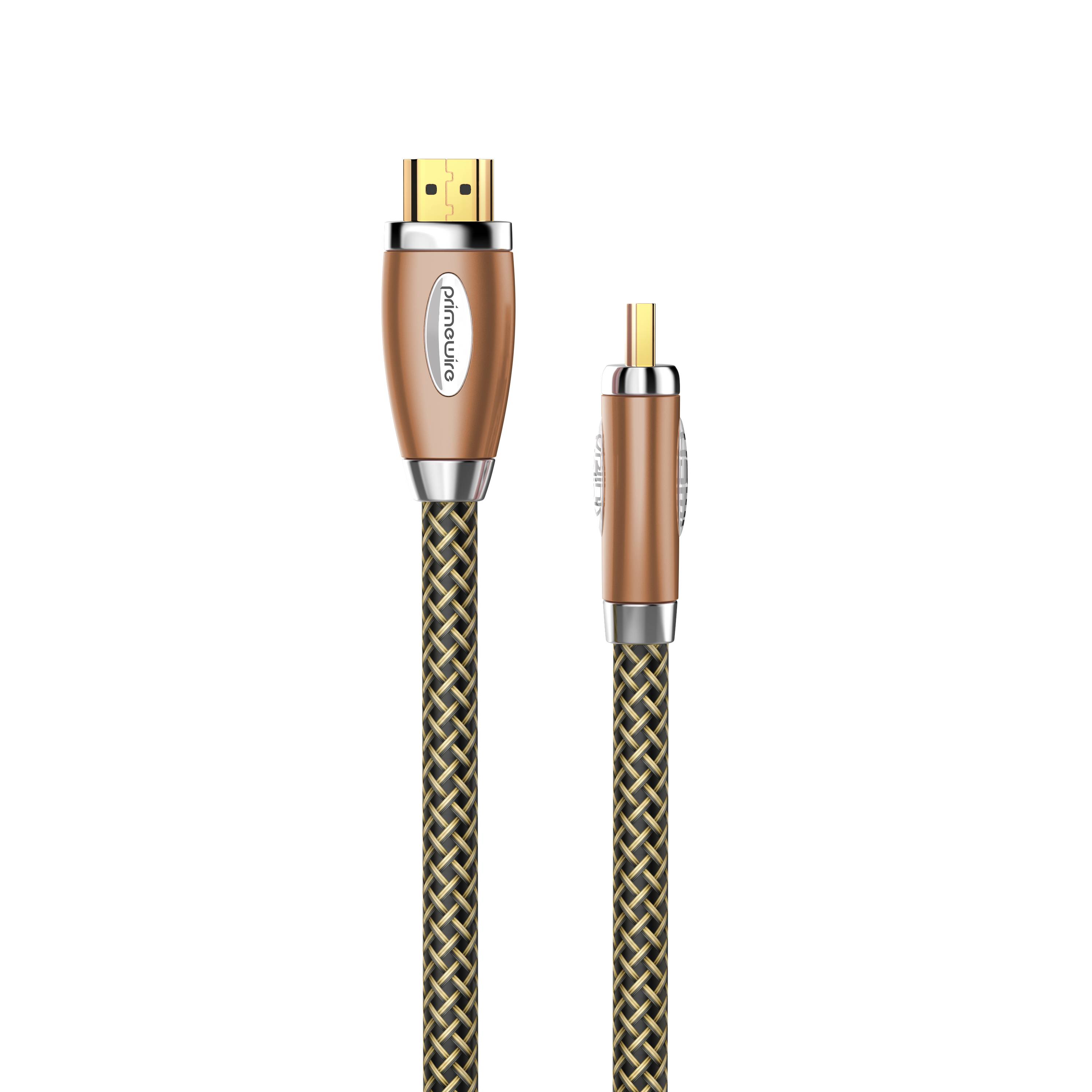 Primewire 8k HDMI-Kabel 2.1, 4k Ultra HD 2160p, 3D, Nylonummantelung, Vollmetall Stecker, HDMI Typ A - 2m