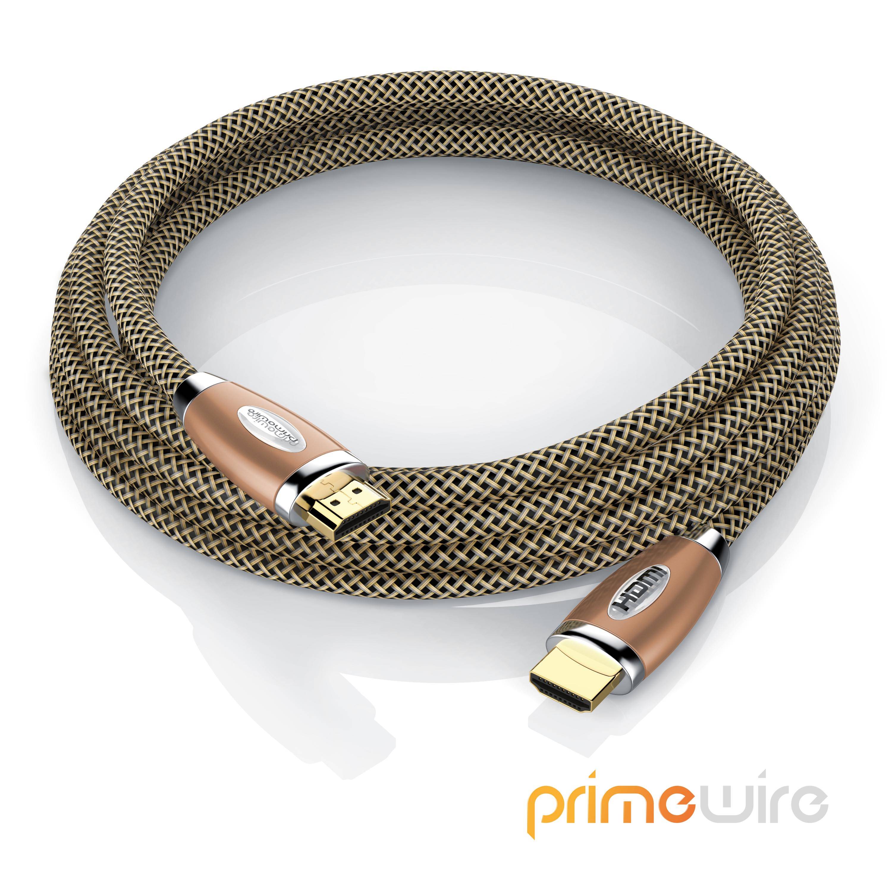 Primewire 8k HDMI-Kabel 2.1, 4k Ultra HD 2160p, 3D, Nylonummantelung, Vollmetall Stecker, HDMI Typ A - 2m