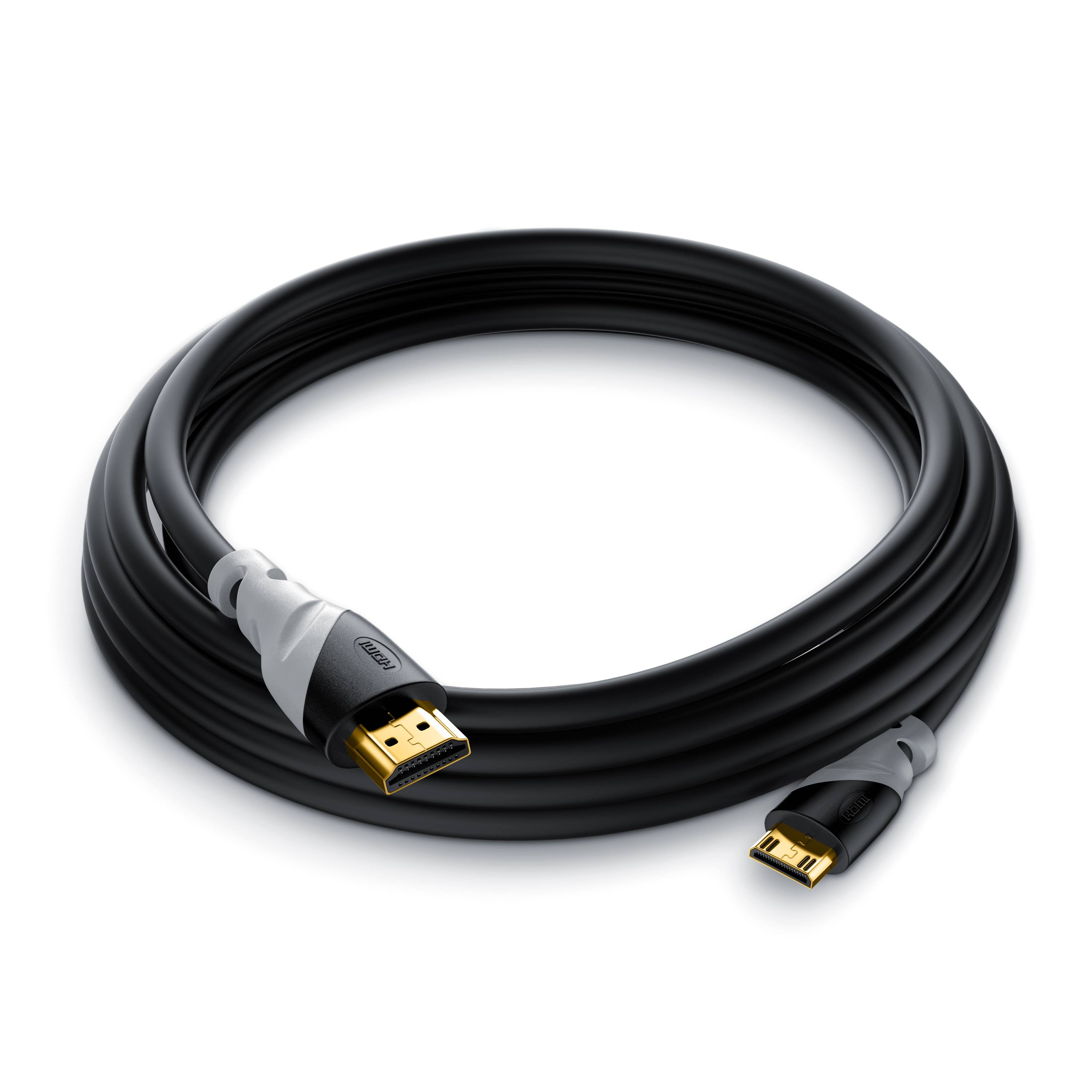 CSL HDMI Typ C (Mini) 2.0 zu HDMI Typ A Kabel, Ultra HD, UHD, 2160p, 4k bei 30 Hz, 1080p, 3D, Ethernet - 3m