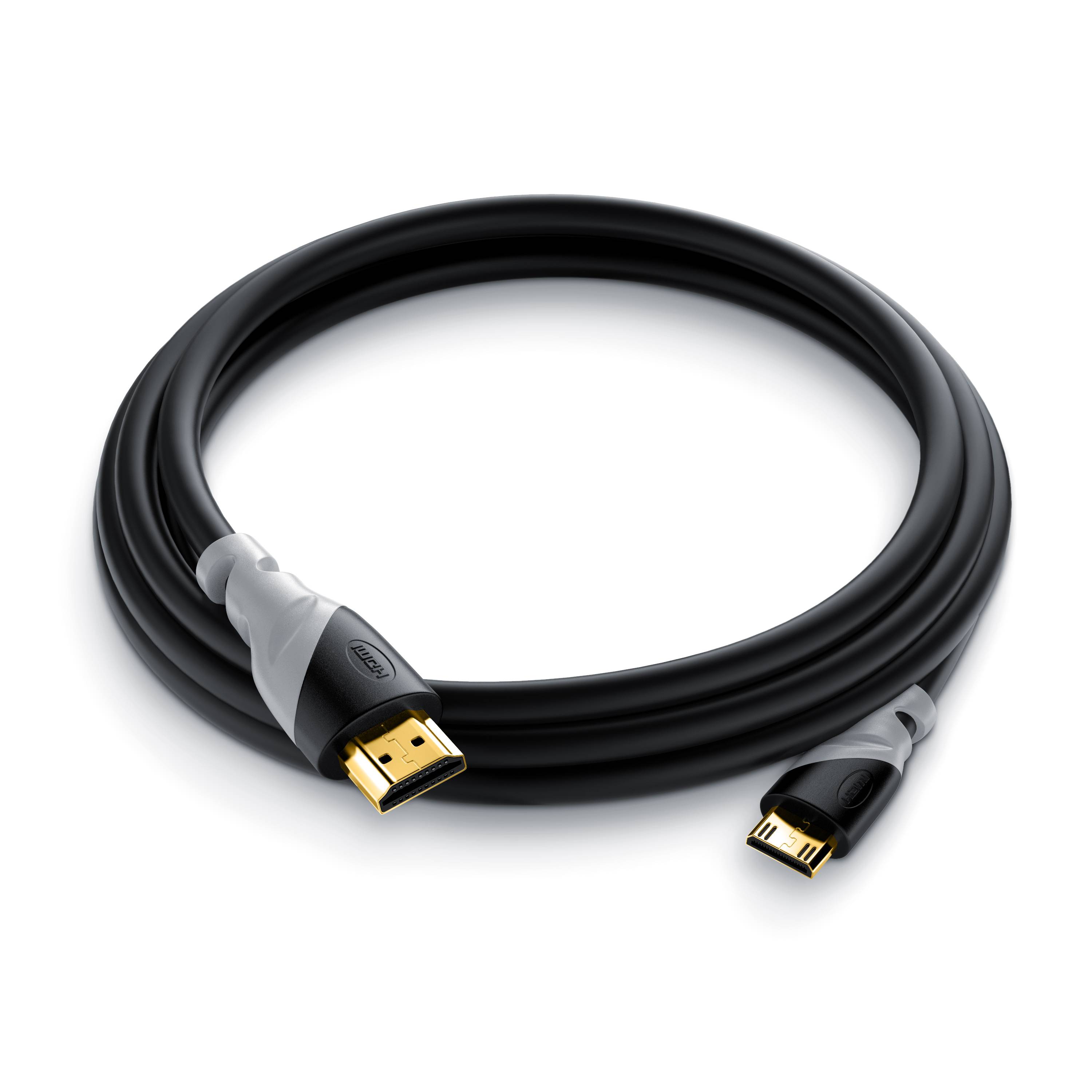 CSL HDMI Typ C (Mini) 2.0 zu HDMI Typ A Kabel, Ultra HD, UHD, 2160p, 4k bei 30 Hz, 1080p, 3D, Ethernet - 3m