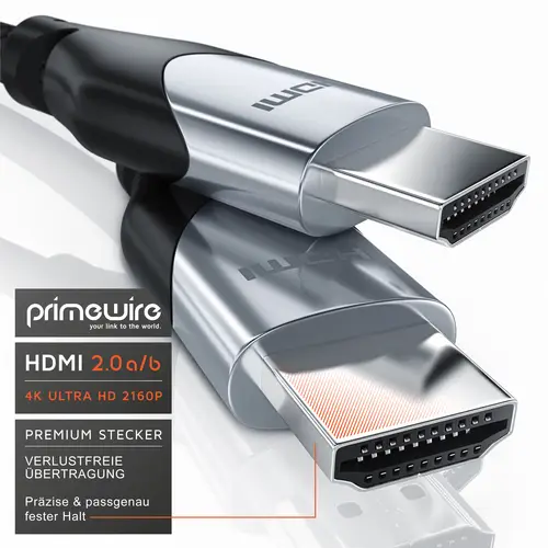 Primewire HDMI-Kabel 2.0b, Ultra HD 4k 60Hz, 18 Gbit/s, 3D, ARC, CEC, HDCP, HDR, HDMI Typ A - 3m Primewire HDMI-Kabel 2.0b, Ultra HD 4k 60Hz, 18 Gbit/s, 3D, ARC, CEC, HDCP, HDR, HDMI Typ A - 3m
