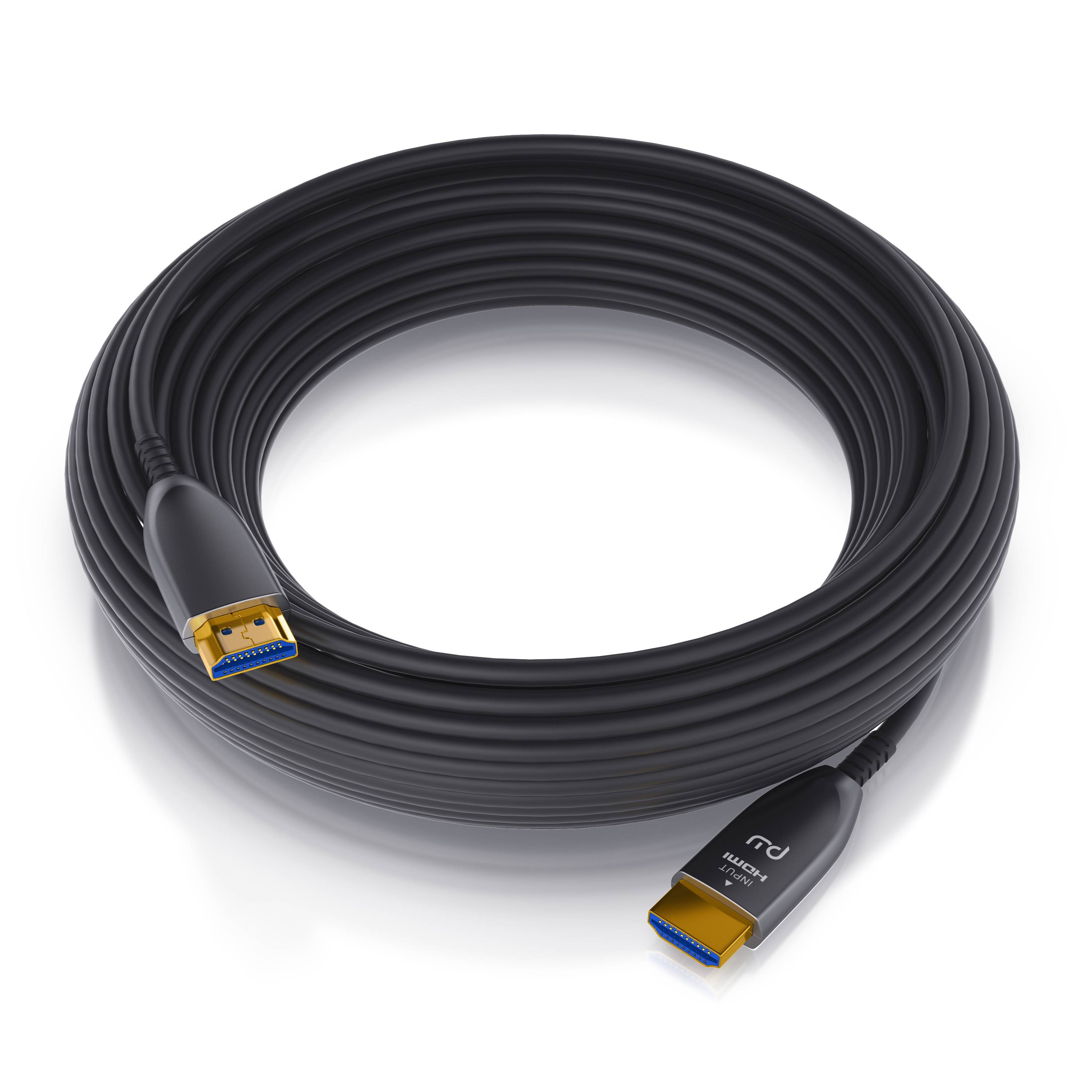 Primewire Ultra HD HDMI 2.0b Glasfaserkabel 3-fach geschirmt 4K / Full HD / 3D / ARC / High Speed mit Ethernet - 3m