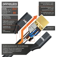 Primewire 8K Premium HDMI Ultra High Speed Kabel 2.1 7680 x 4320 @ 120 Hz mit DSC - 2m Primewire 8K Premium HDMI Ultra High Speed Kabel 2.1 7680 x 4320 @ 120 Hz mit DSC - 2m