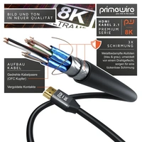 Primewire 8K Premium HDMI Ultra High Speed Kabel 2.1 7680 x 4320 @ 120 Hz mit DSC - 0,5m Primewire 8K Premium HDMI Ultra High Speed Kabel 2.1 7680 x 4320 @ 120 Hz mit DSC - 0,5m
