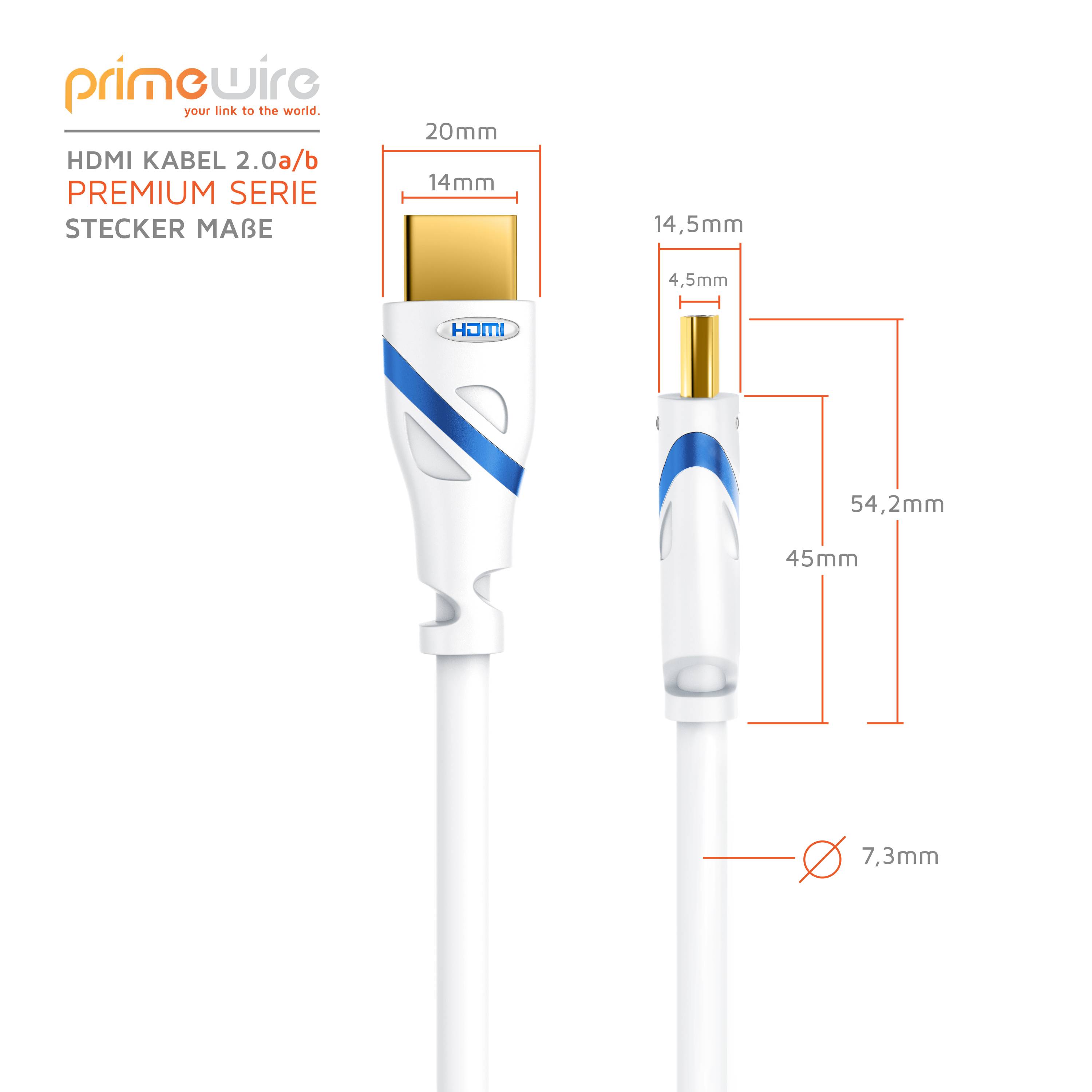 Primewire 8k HDMI-Kabel 2.1, Ultra HD Highspeed 4K 60Hz, Full HD, 3D, ARC, 18 GBit/s, HDMI Typ A - 3m