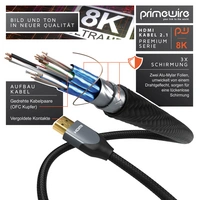 Primewire 8K Premium HDMI Kabel 2.1 mit Nylonummantelung, 7680 x 4320 @ 120 Hz mit DSC - 3m Primewire 8K Premium HDMI Kabel 2.1 mit Nylonummantelung, 7680 x 4320 @ 120 Hz mit DSC - 3m