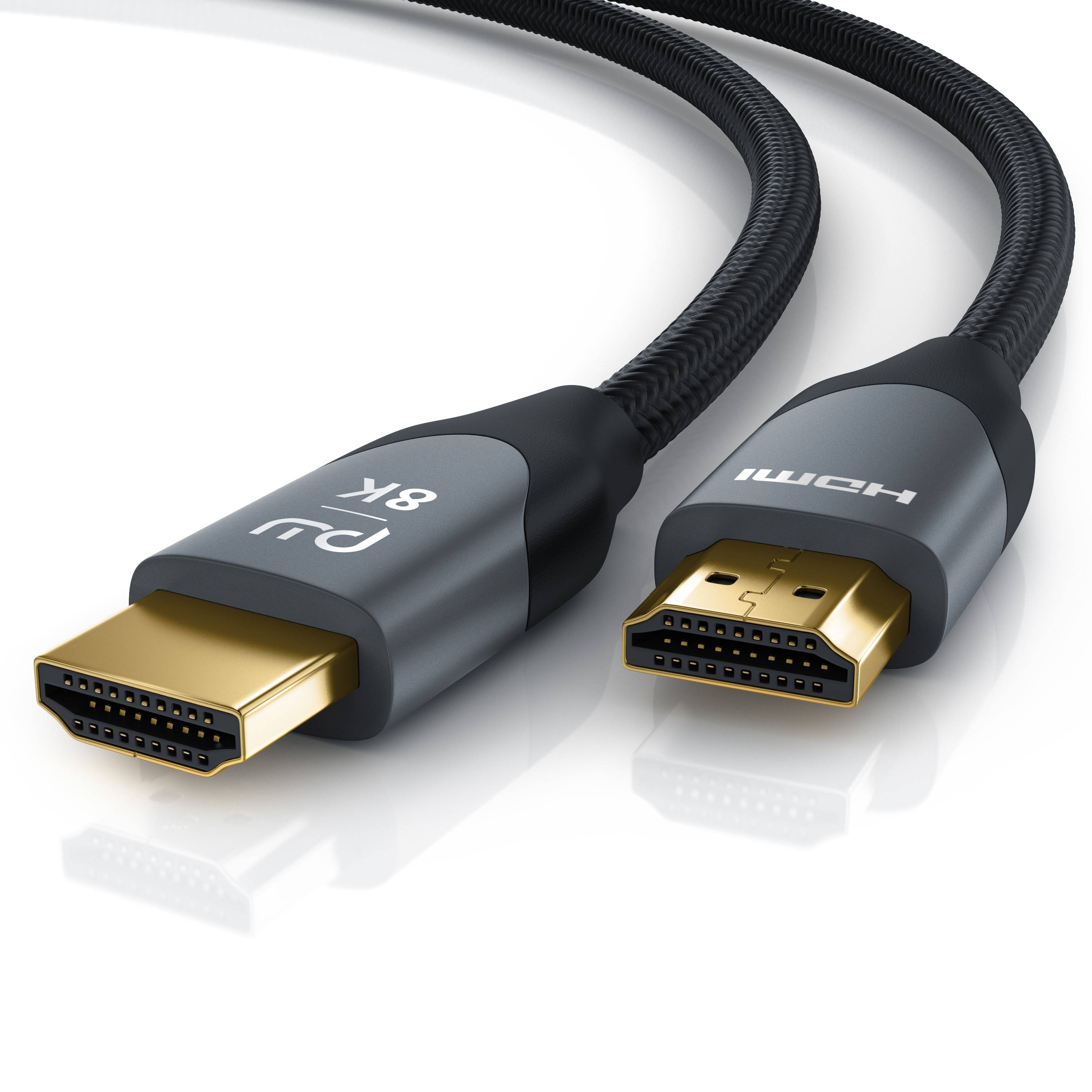 Primewire 8K Premium HDMI Kabel 2.1 mit Nylonummantelung, 7680 x 4320 @ 120 Hz mit DSC - 1m