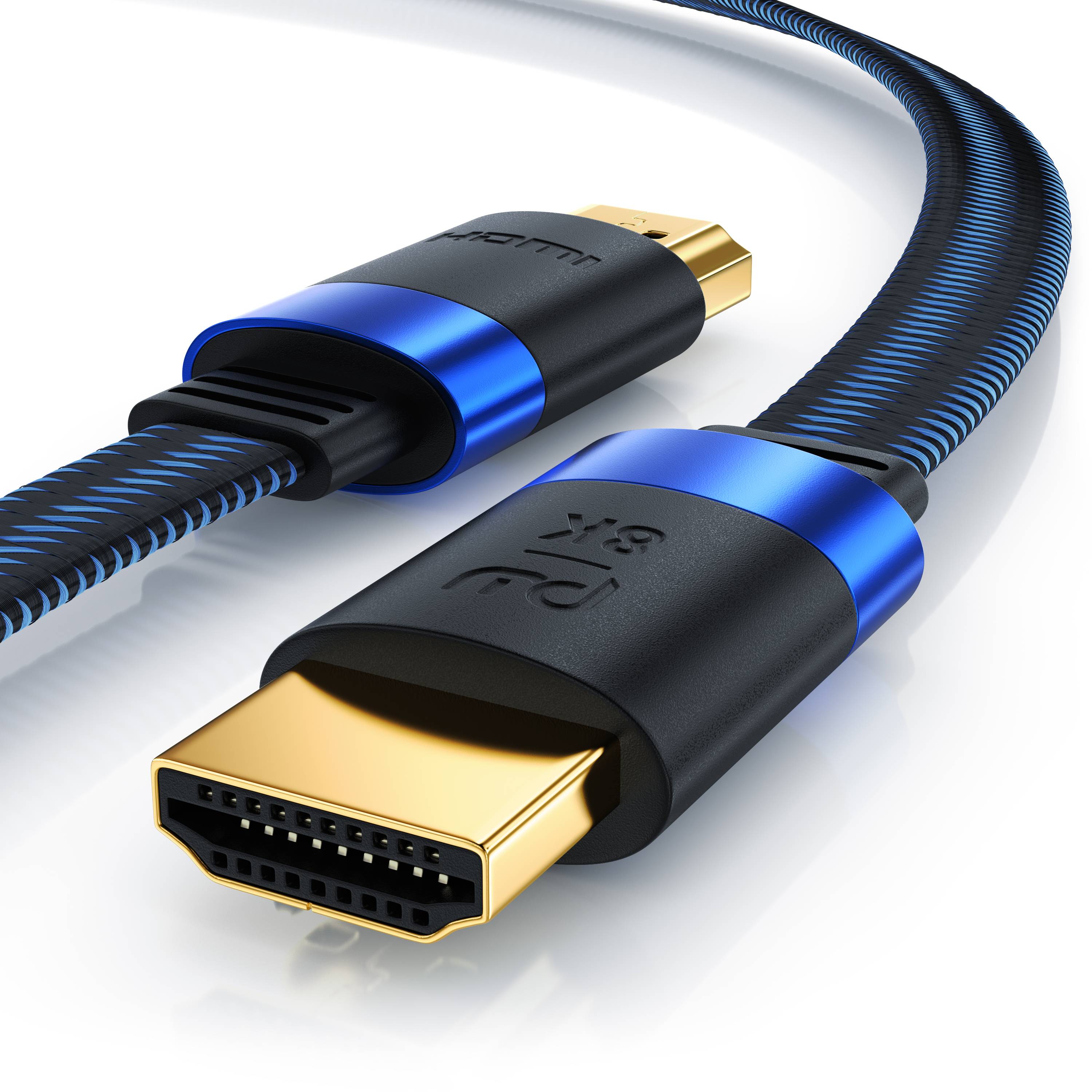 Primewire 8k HDMI Kabel 2.1, Flachbandkabel Ultra High Speed II Ethernet, 8K UHD II, 3D TV, HDR10+ 120 Hz mit DSC - 1m