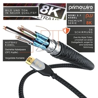 Primewire 8k HDMI Kabel 2.1, Ultra High Speed II mit Ethernet, 8K UHD II, 3D TV, HDR10+ - 4320p 120 Hz mit DSC - 5 m Primewire 8k HDMI Kabel 2.1, Ultra High Speed II mit Ethernet, 8K UHD II, 3D TV, HDR10+ - 4320p 120 Hz mit DSC - 5 m