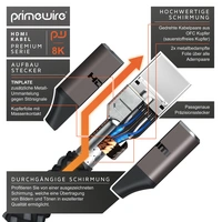 Primewire 8k HDMI Kabel 2.1 UHD II, 8k @ 120 Hz mit DSC, 2k 4k Ethernet, HDR eARC VRR ALLM, für Blu Ray PS4 PS5 - 3 m Primewire 8k HDMI Kabel 2.1 UHD II, 8k @ 120 Hz mit DSC, 2k 4k Ethernet, HDR eARC VRR ALLM, für Blu Ray PS4 PS5 - 3 m