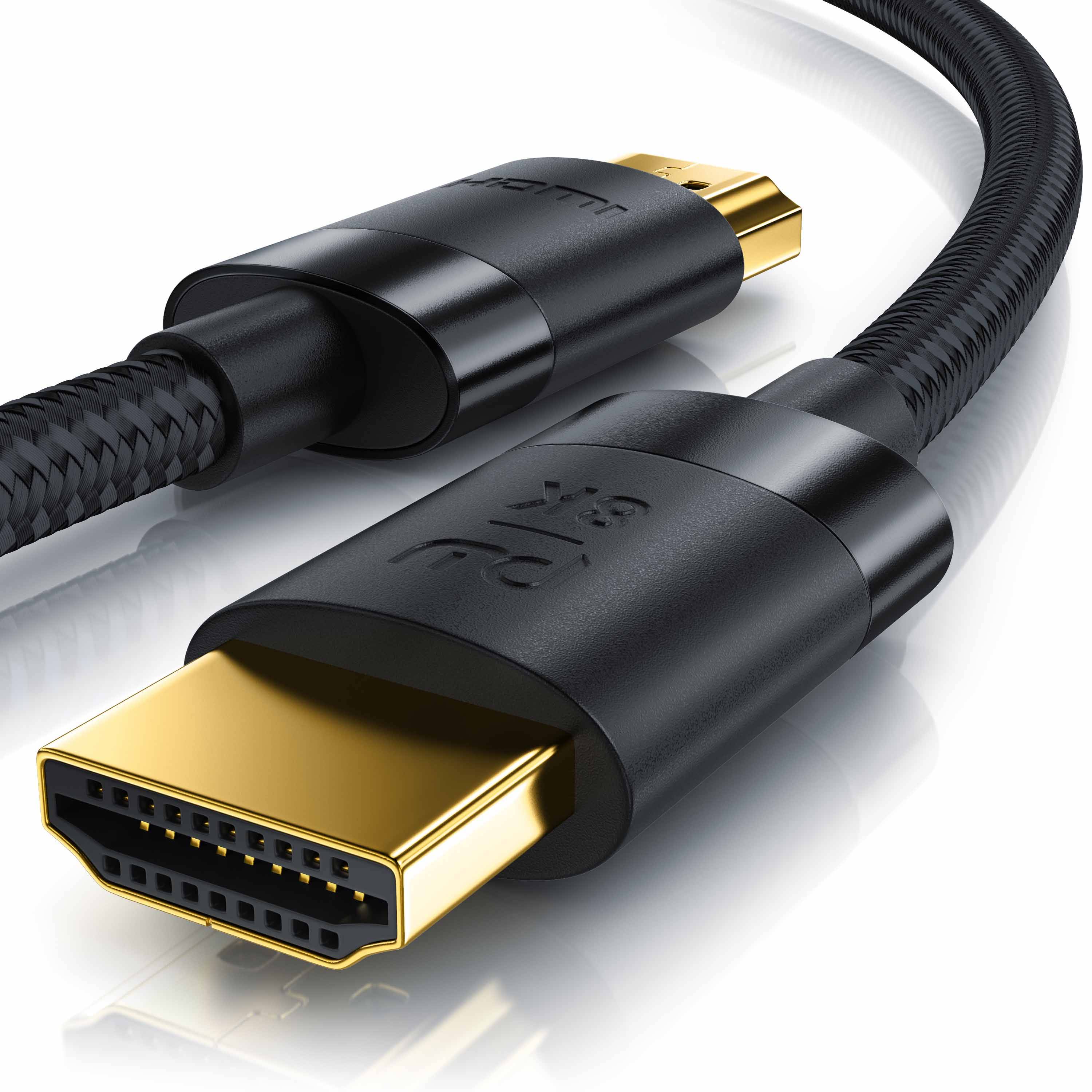 Primewire - 1,5m High Speed 8K HDMI Kabel 2.1, Ethernet ARC 3D 4K Ultra HD 7680x4320 @ 120 Hz HDTV Full HD, Schwarz