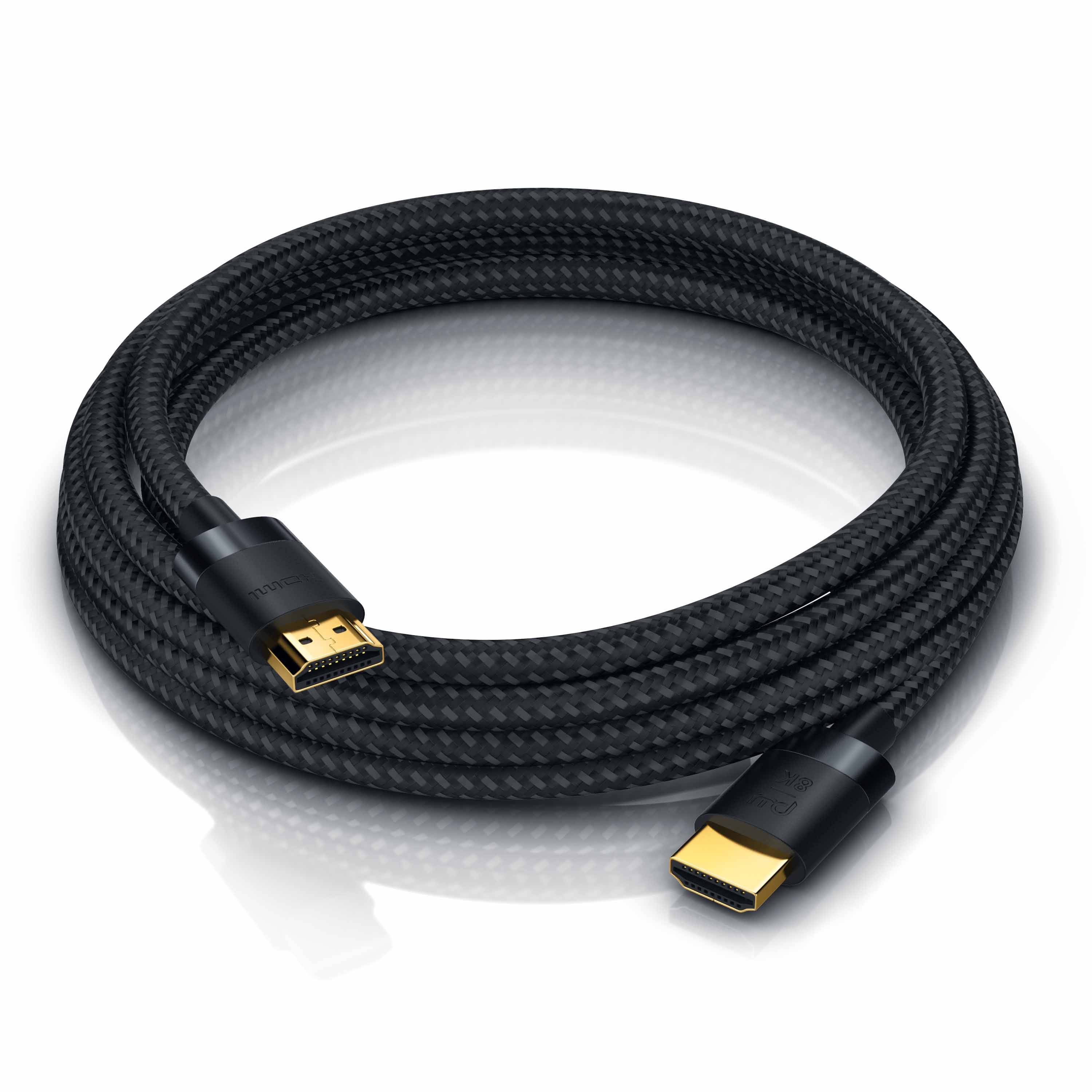 Primewire - 4m High Speed 8K HDMI Kabel 2.1, Ethernet ARC 3D 4K Ultra HD 7680x4320 @ 120 Hz HDTV Full HD, Schwarz